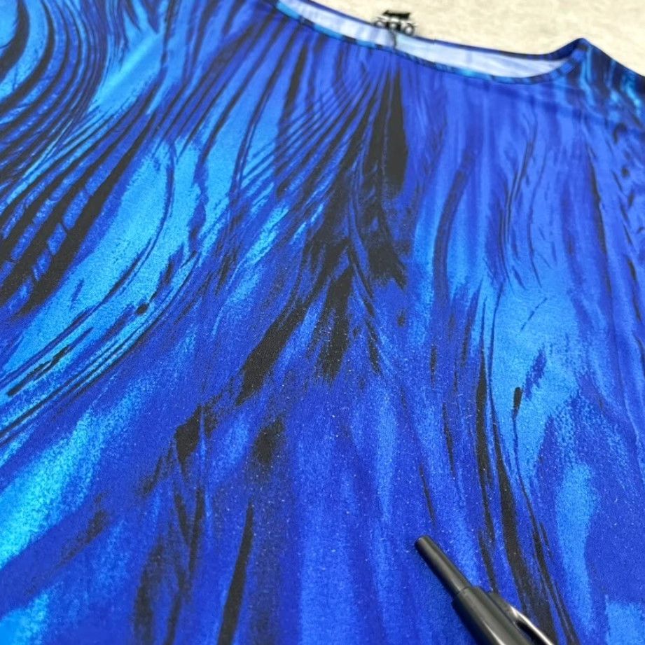 Vintage Clara Sun Woo Blouse Top Womens M Drape Bat Sleeve Career Office Summer Blue | Regular Fit | 1 Unit Size M / US 6-8 / IT 42-44 - 7 Thumbnail