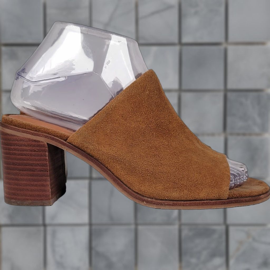 Lucky Brand Lucky Brand Sayvan Topanga Verona Suede Heeled Mules Women Size 6 M Brown Slip On Slide Size US 6 / IT 36 - 1 Thumbnail