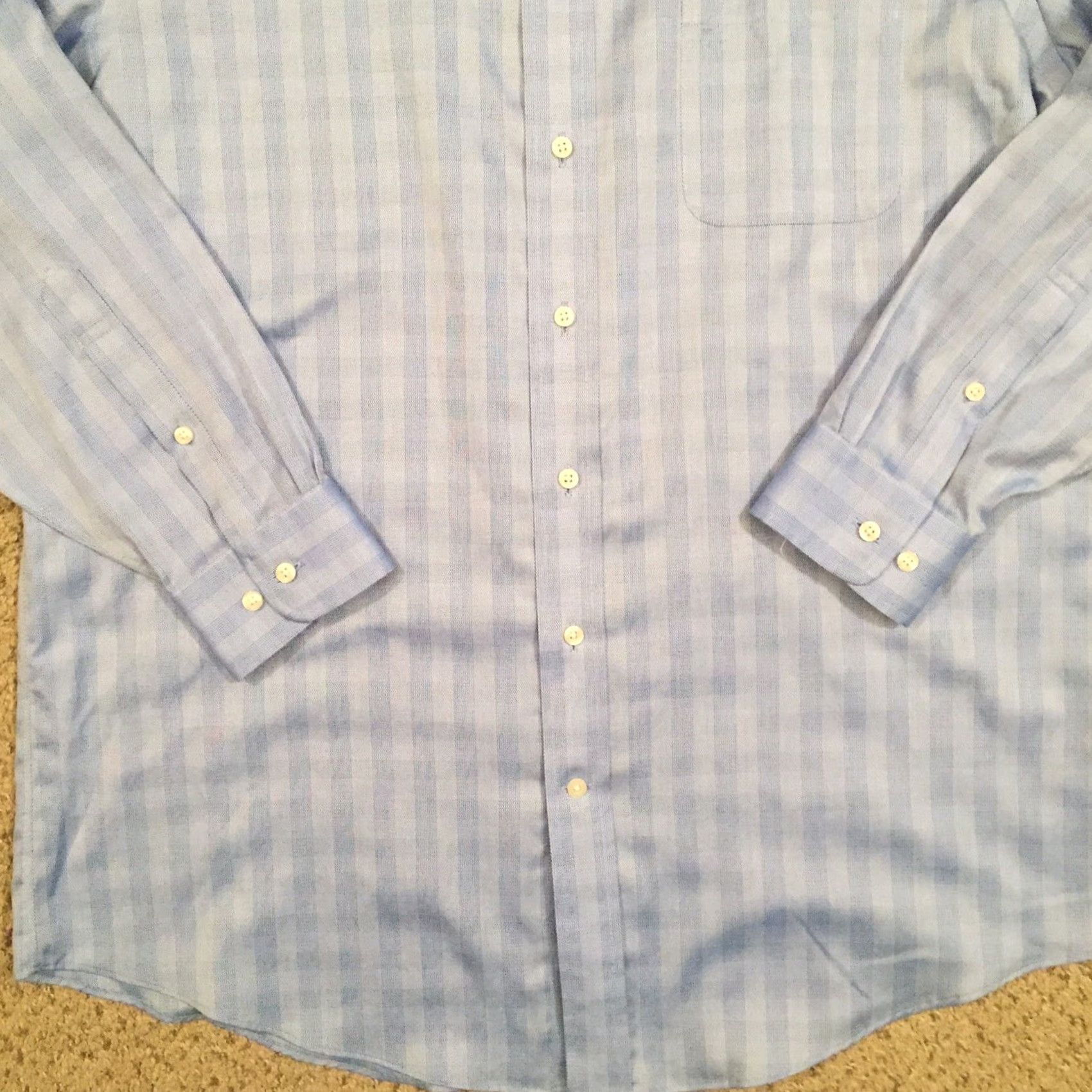 Vintage Kirkland Signature Shirt Mens 17.5 Blue Plaid Long Sleeve Button Up Tailored Fit Size US XXL / EU 58 / 5 - 4 Thumbnail