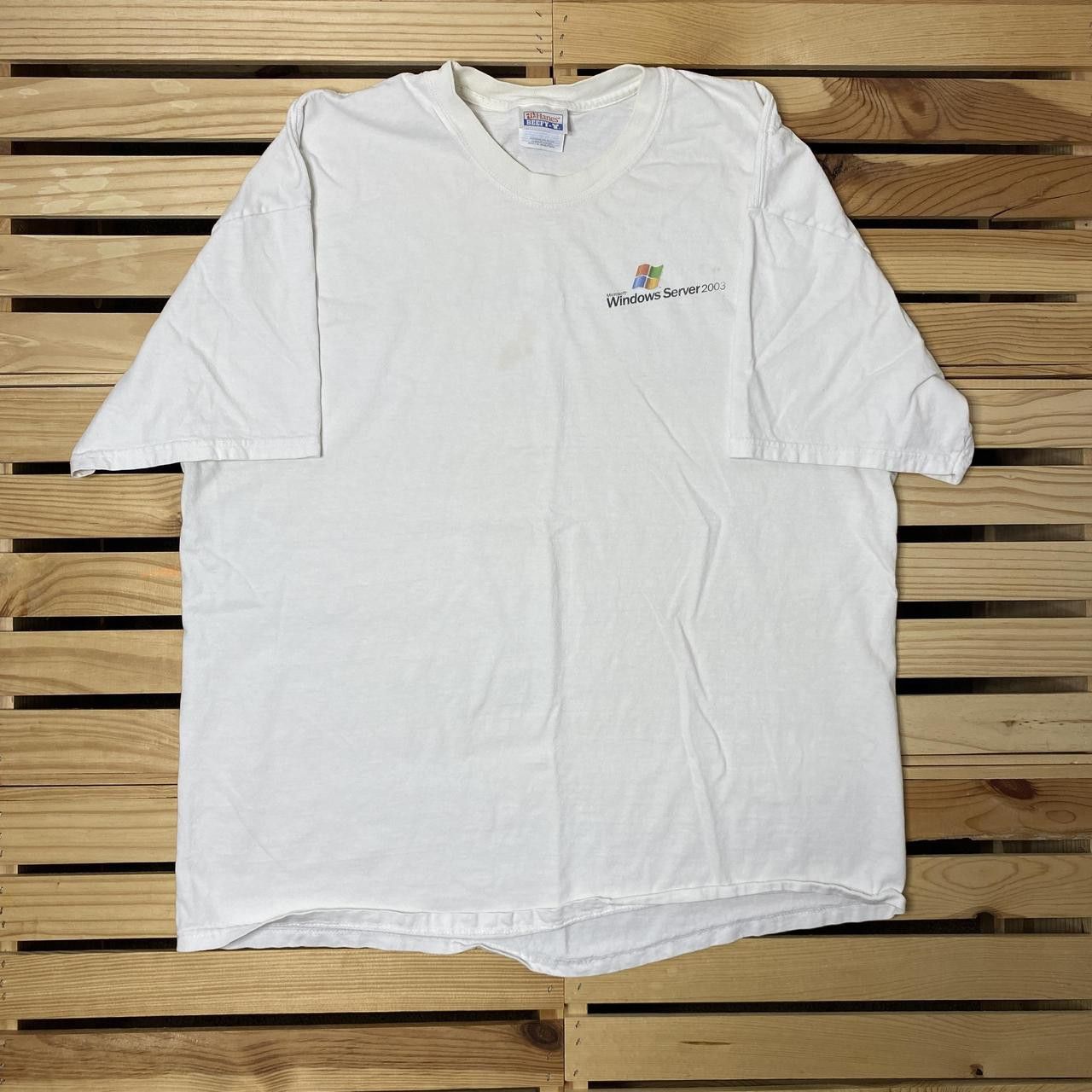 Hanes Vintage Microsoft Windows Server 2003 White Tech Tee Size XL Size US XL / EU 56 / 4 - 2 Thumbnail