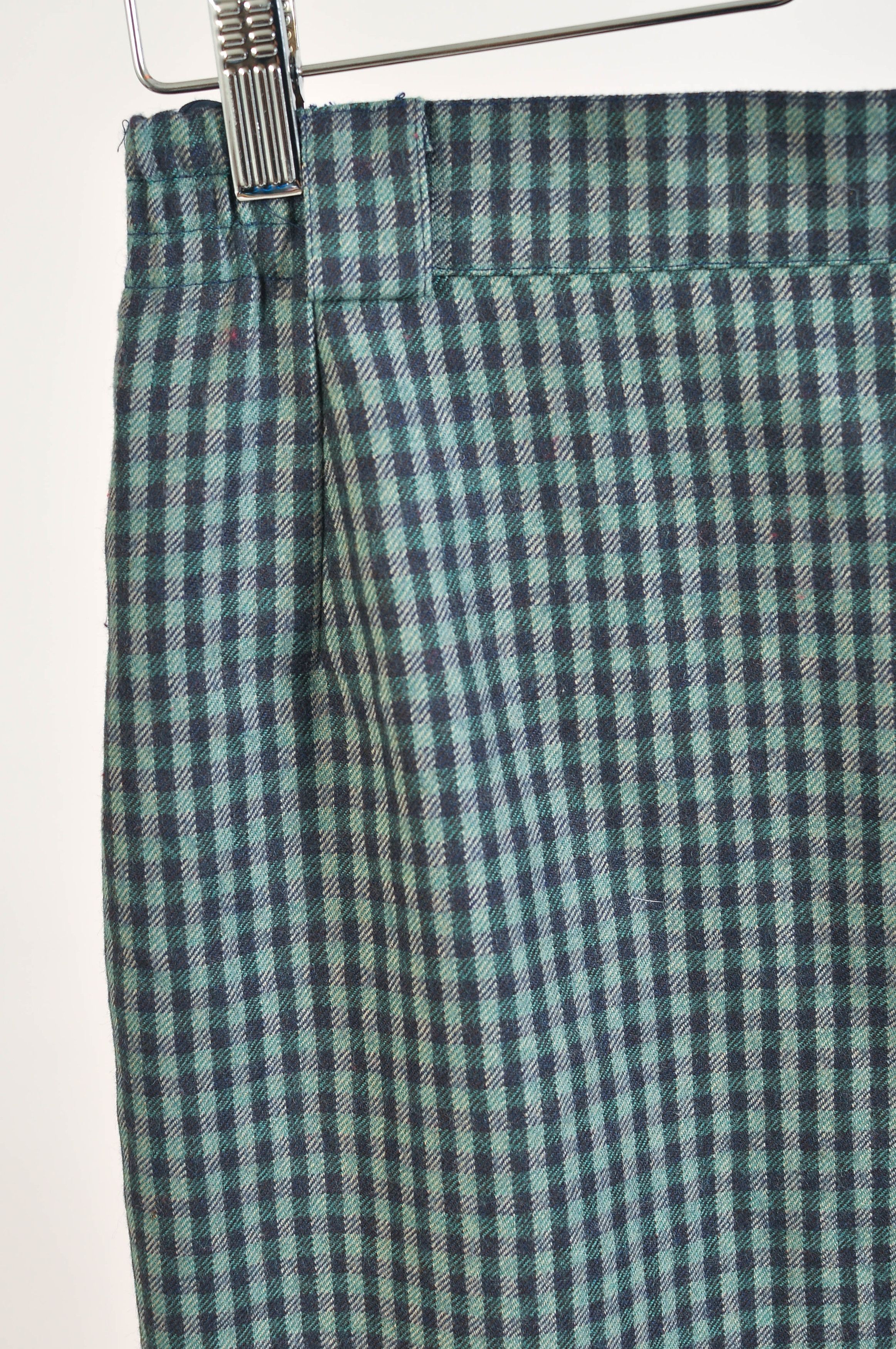 Other Vintage 90s Peter Hahn Midi Checkered Wool Skirt Size 29" - 2 Thumbnail