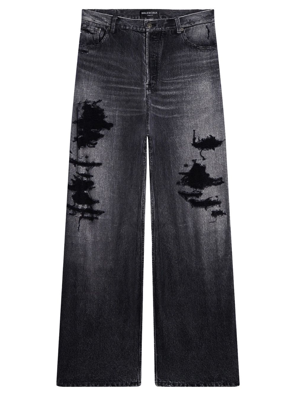 image of Balenciaga O1Mt1Gz0524 Trompe Ioeil Large Baggy Pants In Black, Men's (Size 30)