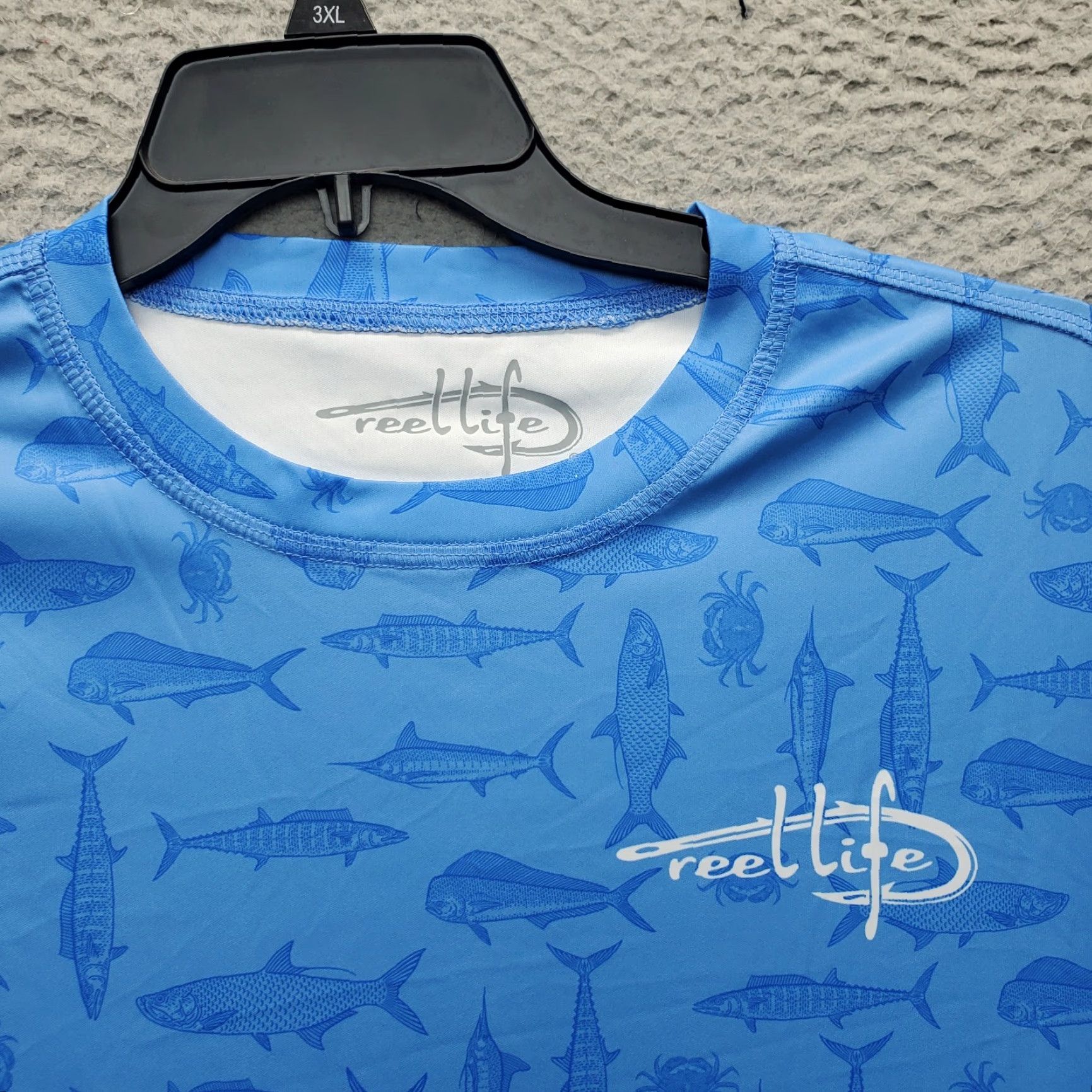 Alife Reel Life Mens Long Sleeve AOP Performance Shirt Multicolor Fish Print Pullover Shirt L Size US L / EU 52-54 / 3 - 3 Thumbnail