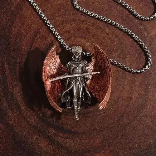 Jewelry Red Wings Sword Angel Necklace Size ONE SIZE - 4 Thumbnail