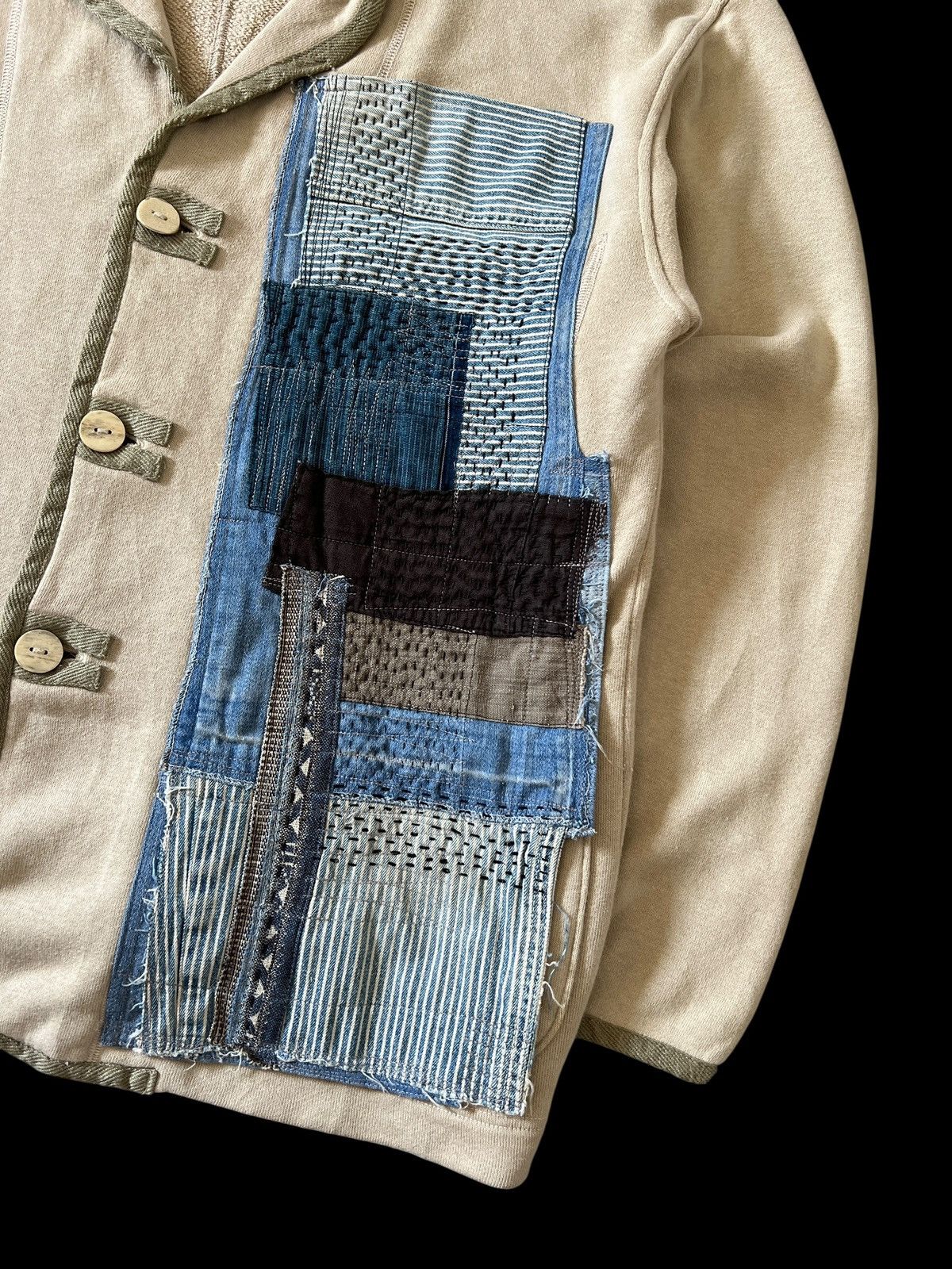 Marithe + Francois Girbaud Vintage Closed MFG Custom Sashiko Stitching Cardigan Size US L / EU 52-54 / 3 - 3 Thumbnail