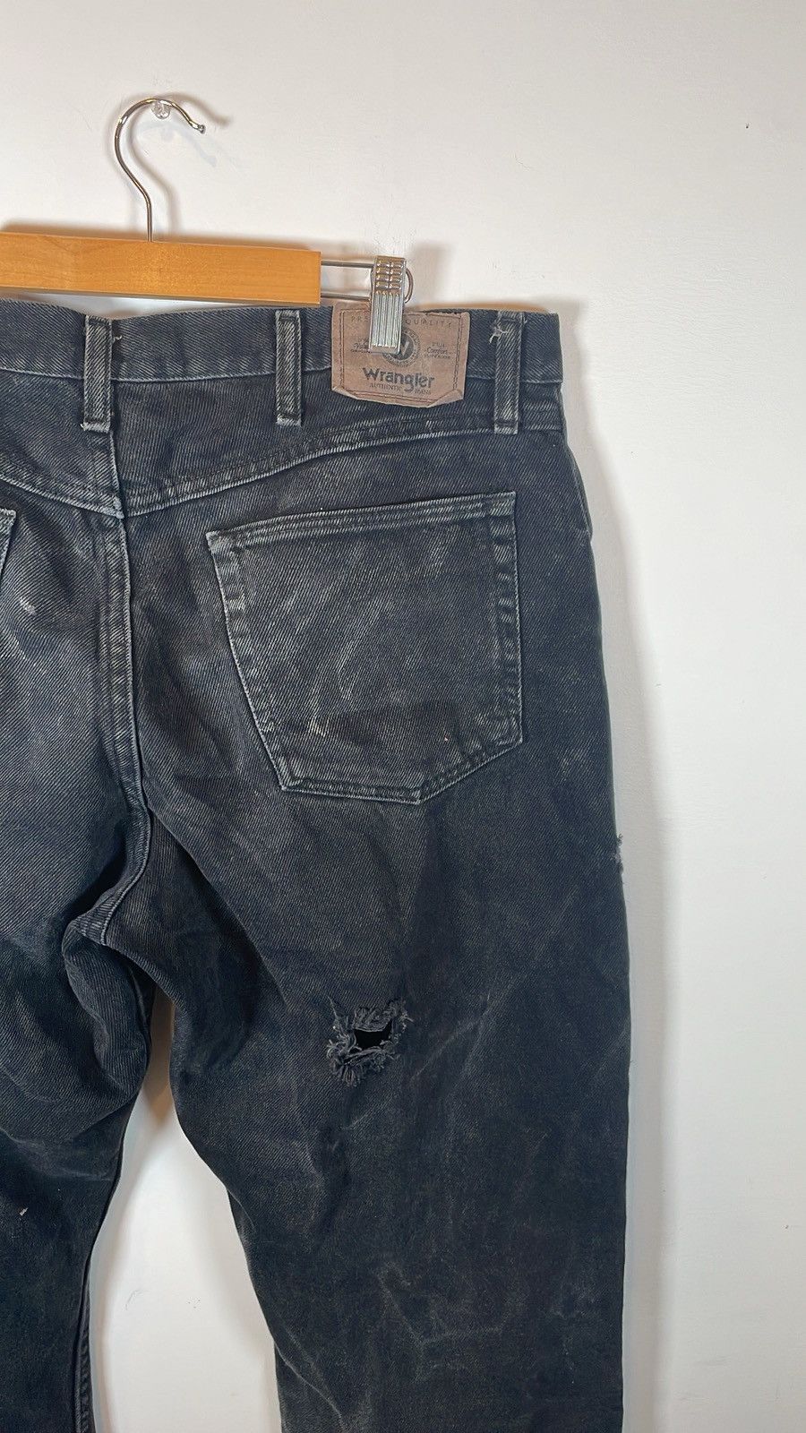 Wrangler Vintage Wrangler Black Jeans Distressed Workwear Patina Size US 34 / EU 50 - 3 Thumbnail
