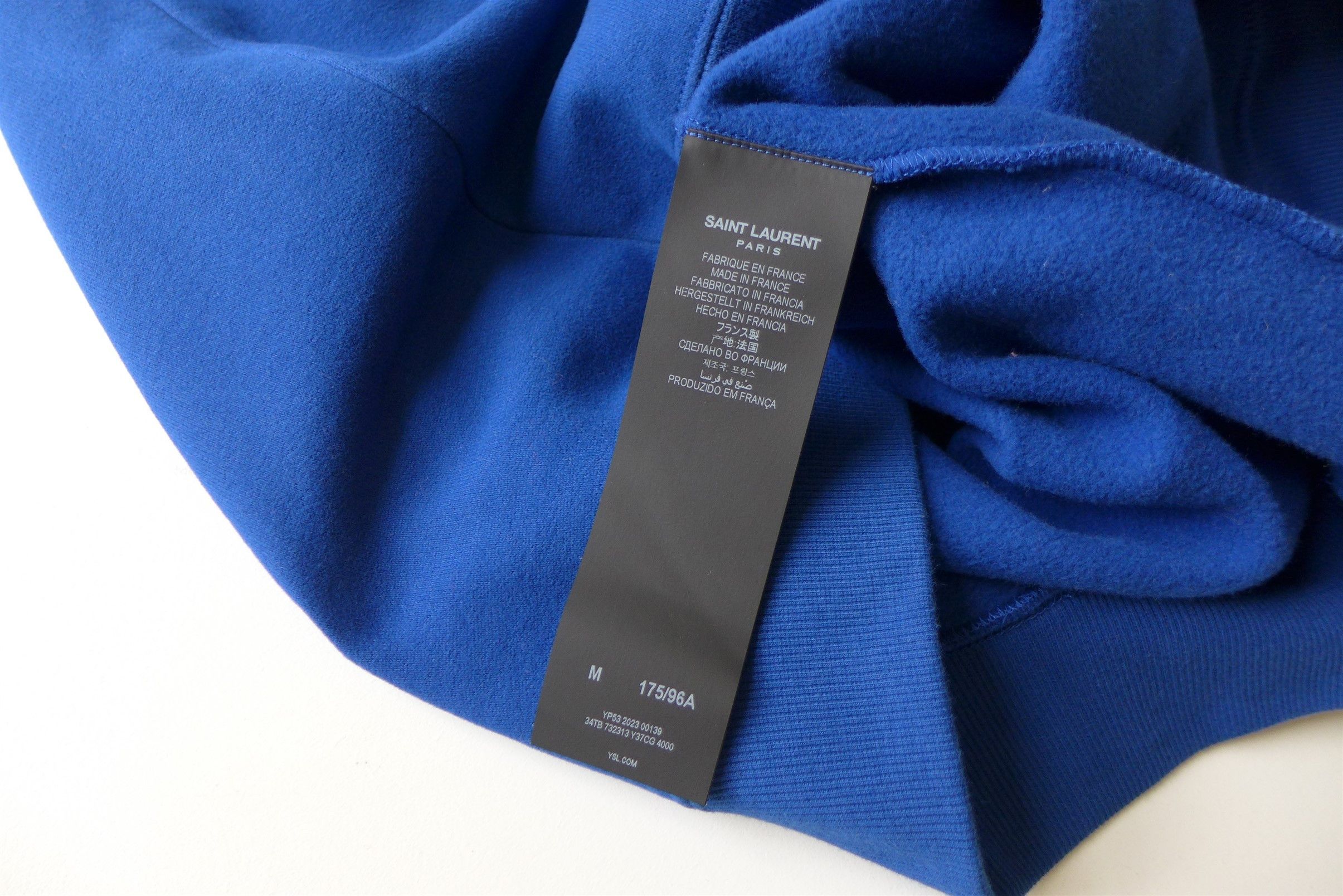 Saint Laurent Paris Saint Laurent Logo Embroidery Hoodie - Blue Cotton Size US M / EU 48-50 / 2 - 16 Thumbnail