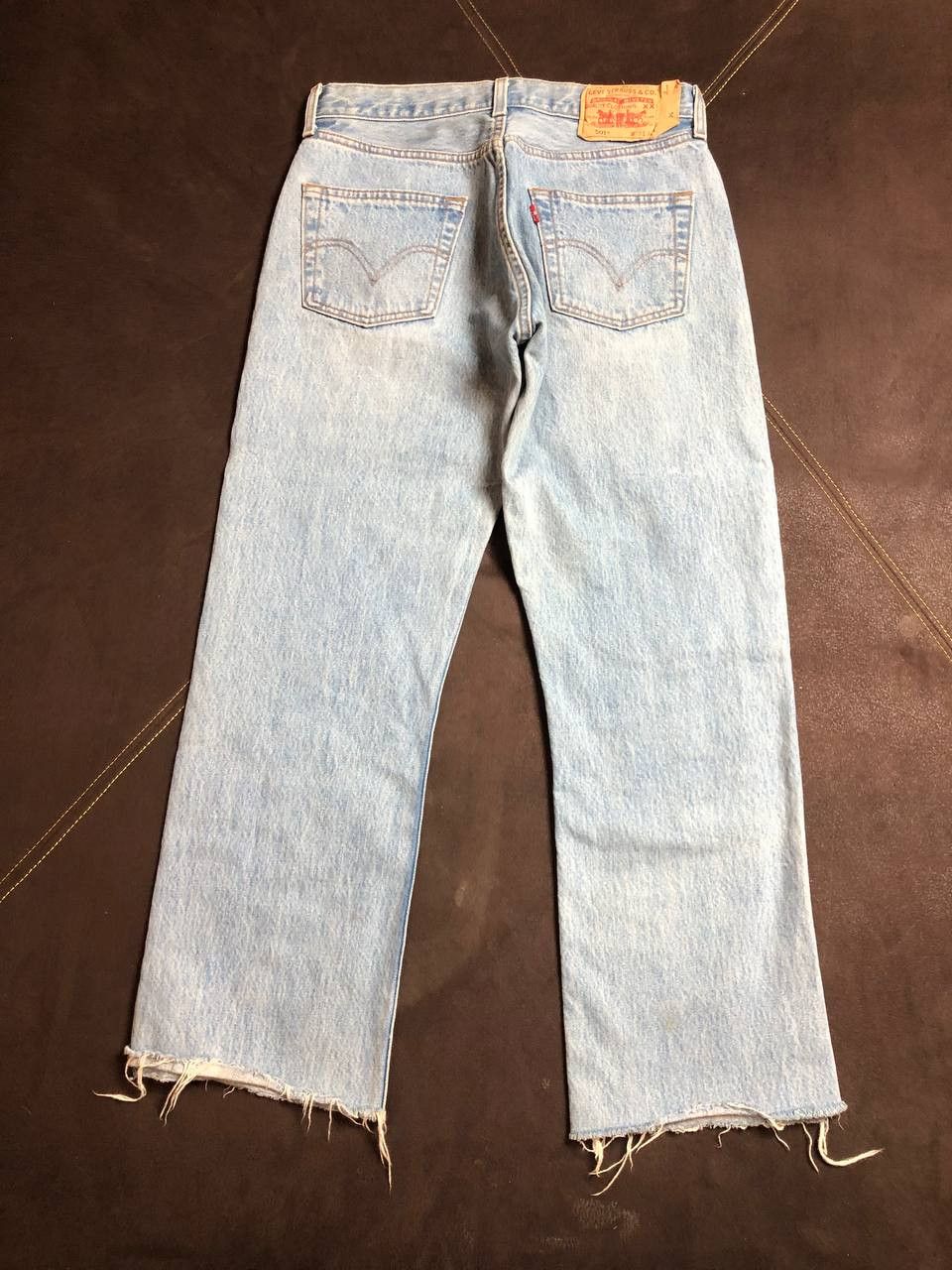 Levi's Levi's 501 patchwork straight leg jeans with a raw hem Size US 30 / EU 46 - 19 Thumbnail