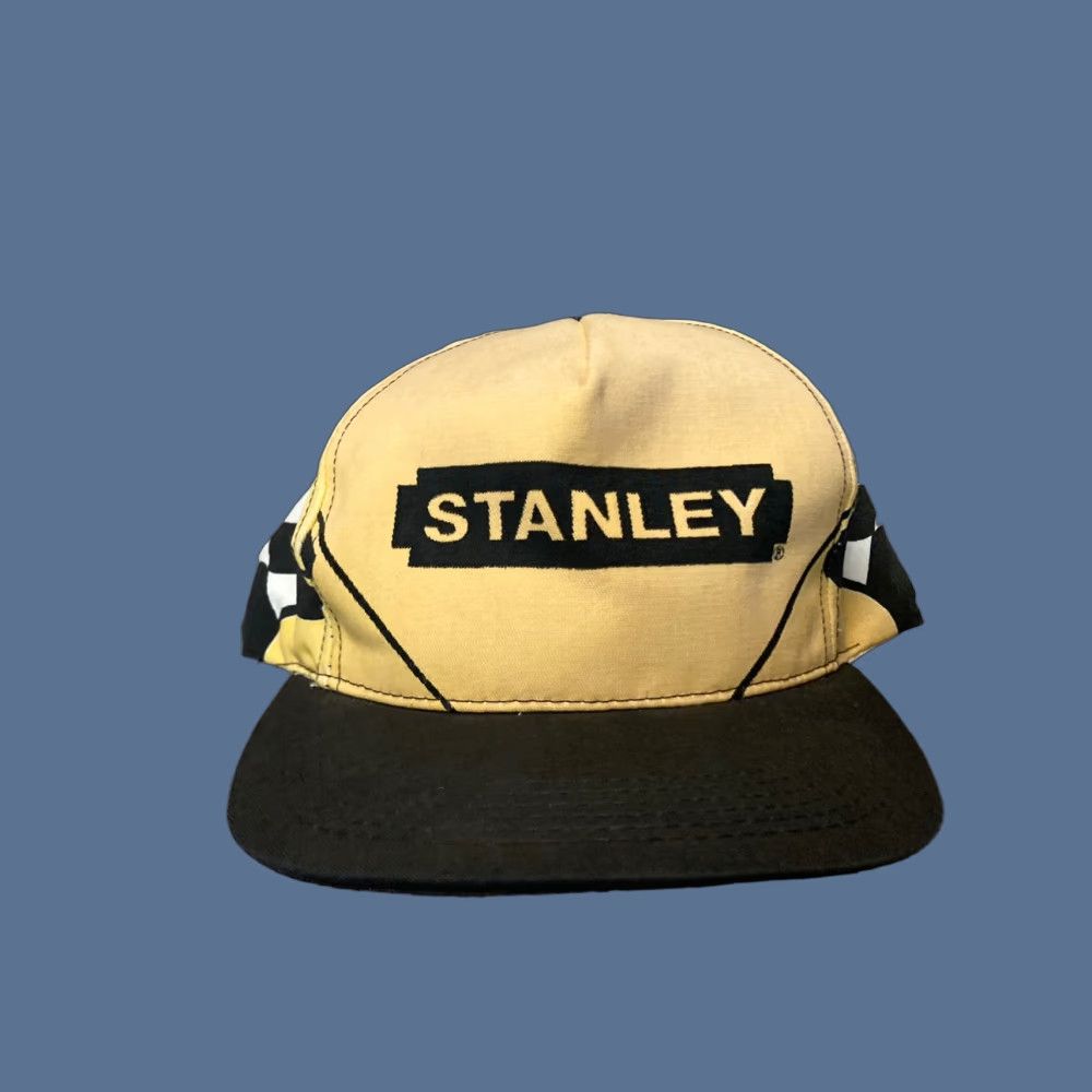 Vintage VINTAGE Stanley Racing Yellow Nascar Winston Flag 90s Rare Retro Trucker Hat Men Adjustable Yellow 80s Mens Size ONE SIZE - 1 Thumbnail
