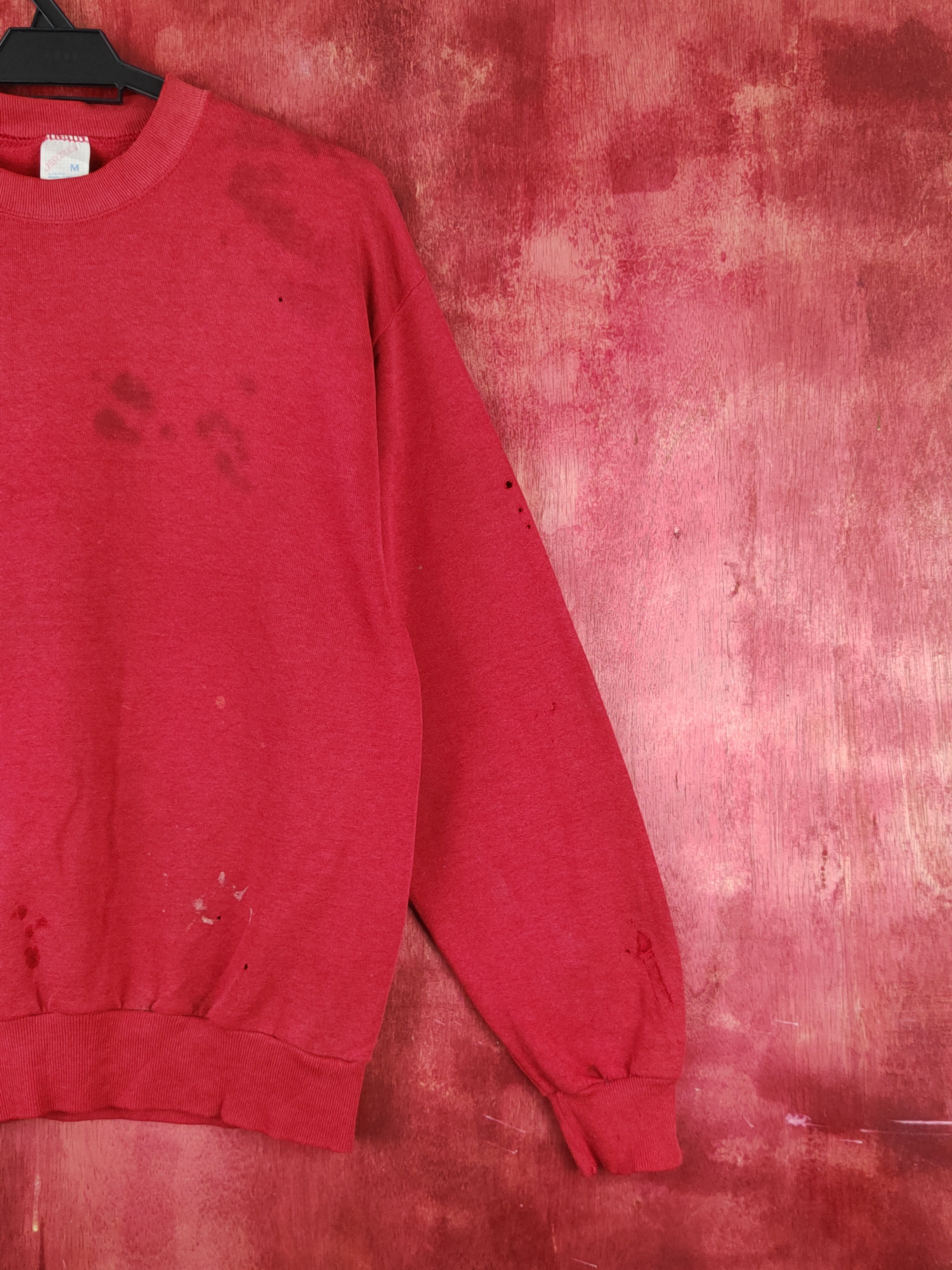 Japanese Brand Jerzees Red vintage Sweatshirts #S1859 Size US M / EU 48-50 / 2 - 8 Thumbnail