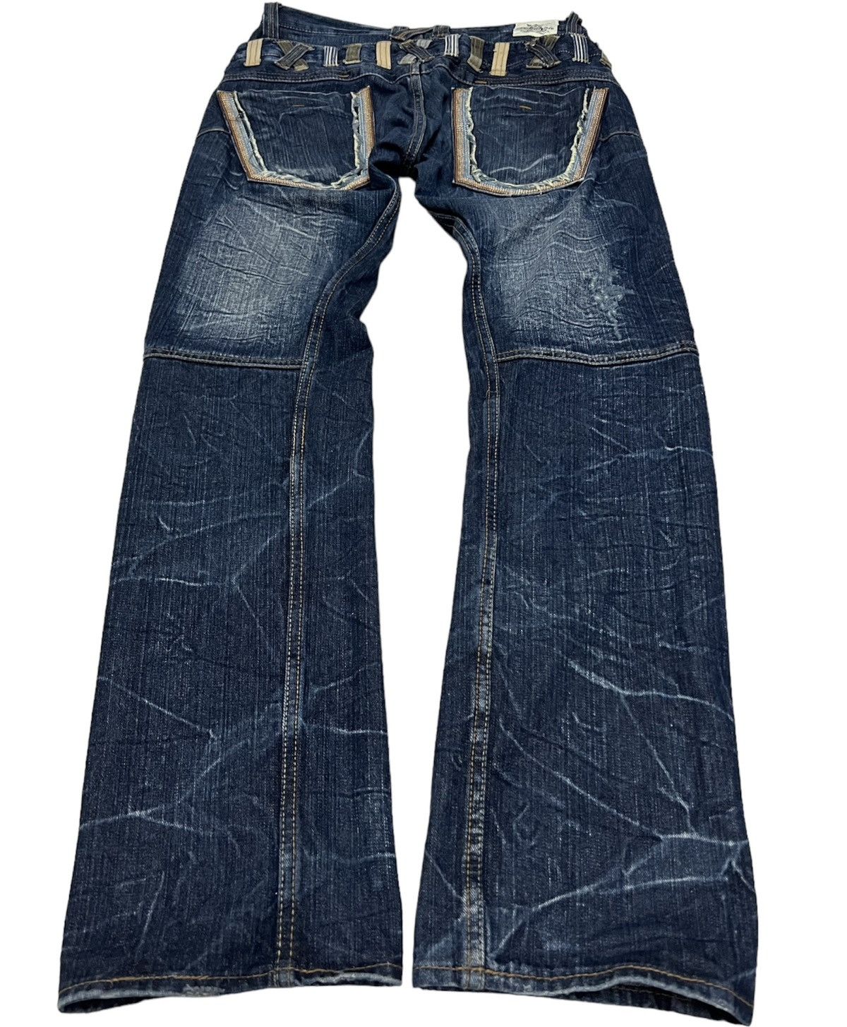 If Six Was Nine × Japanese Brand 🌈DOUBLE WAIST🌈VINTAGE DOMINATE HANDCRAFTED WASHED JEANS Size US 31 - 2 Thumbnail