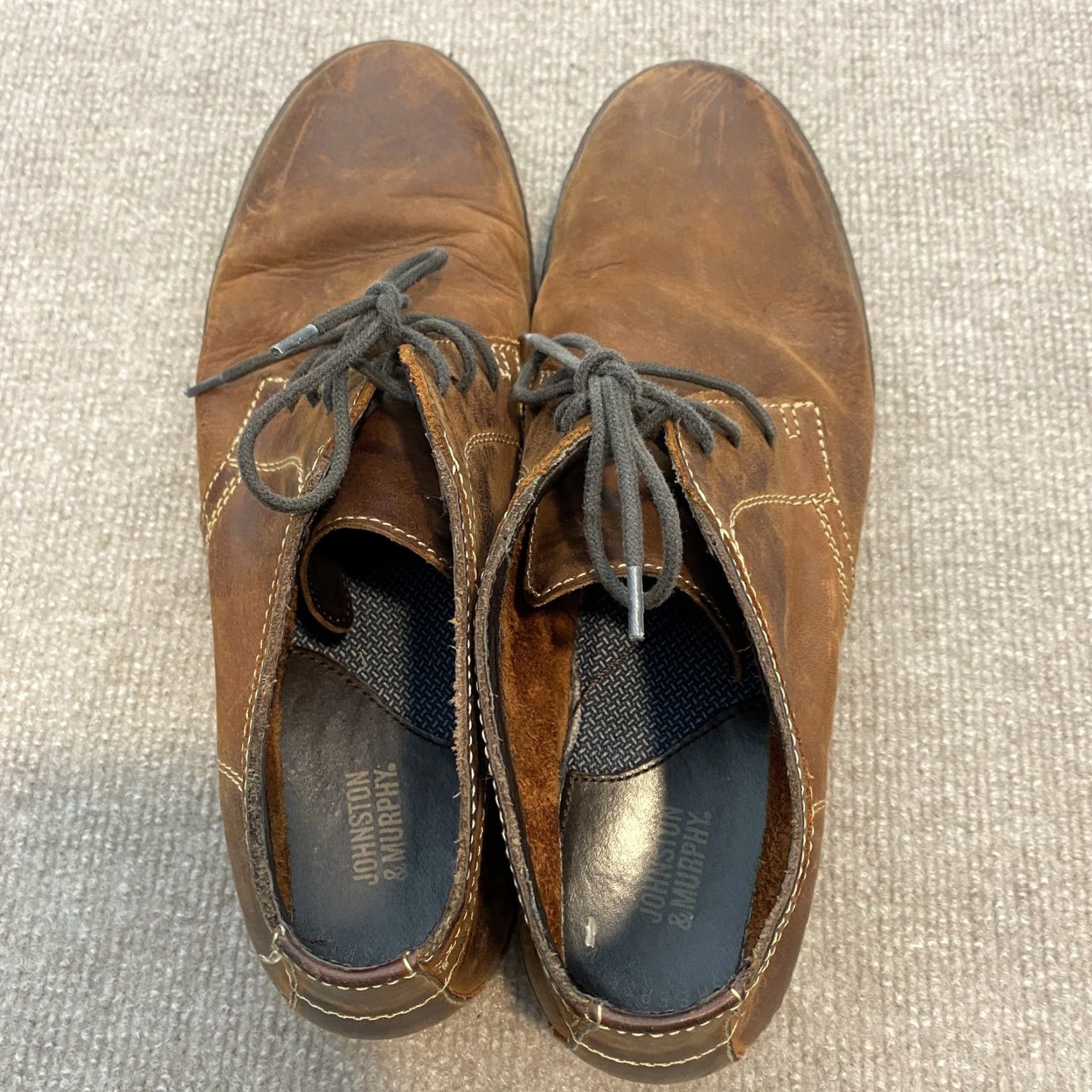 Johnston & Murphy Boots Mens 10.5 M Brown Leather Chukka Casual Comfort