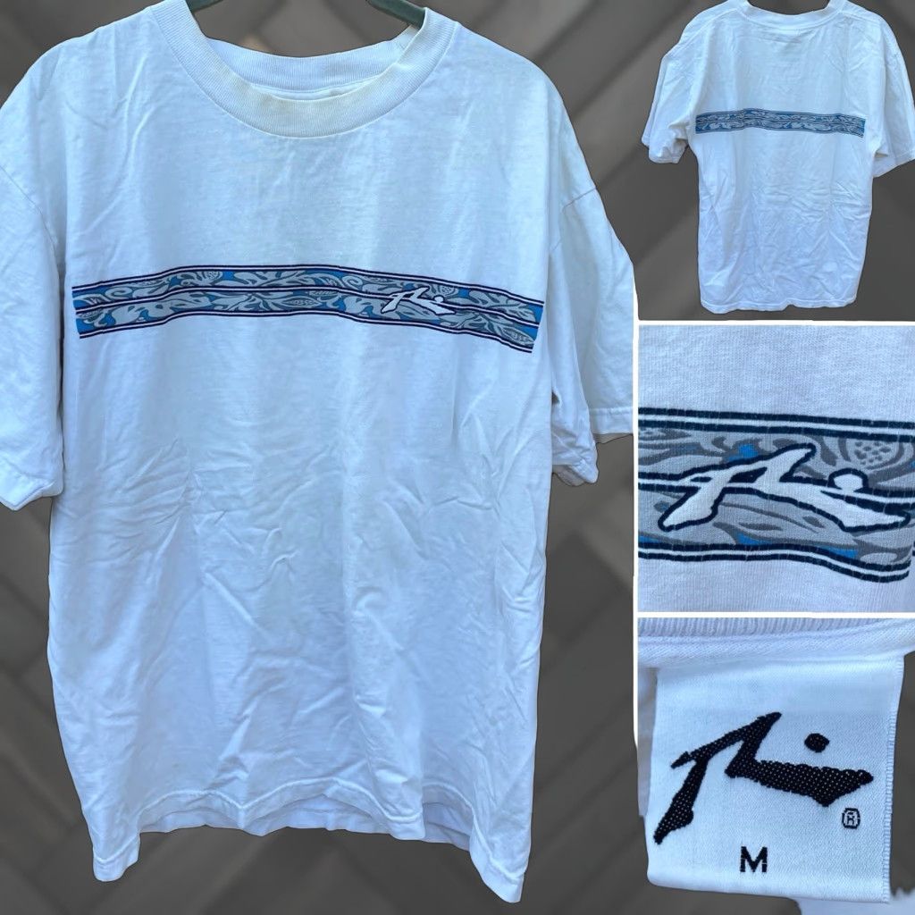 Rusty VINTAGE Rusty T Shirt Logo Tee Front Back Graphics Surf Beach Worn Stain M Mens Shirt M White Cotton Logo Beach 90s Vintage Rusty Brand Tee Size US M / EU 48-50 / 2 - 1 Thumbnail