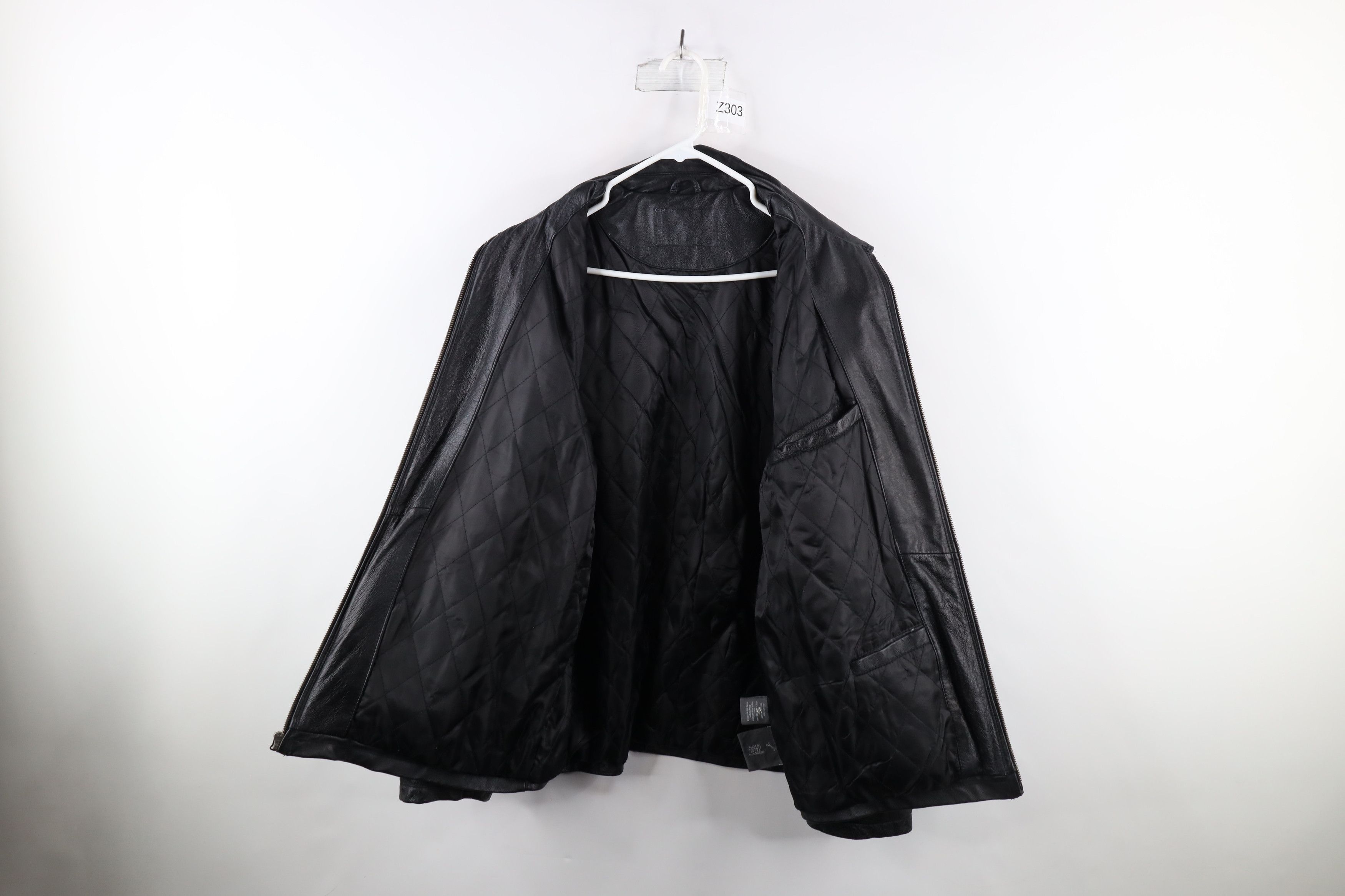Vintage Vintage 90s Streetwear Leather Full Zip Bomber Jacket Black Size US L / EU 52-54 / 3 - 5 Thumbnail