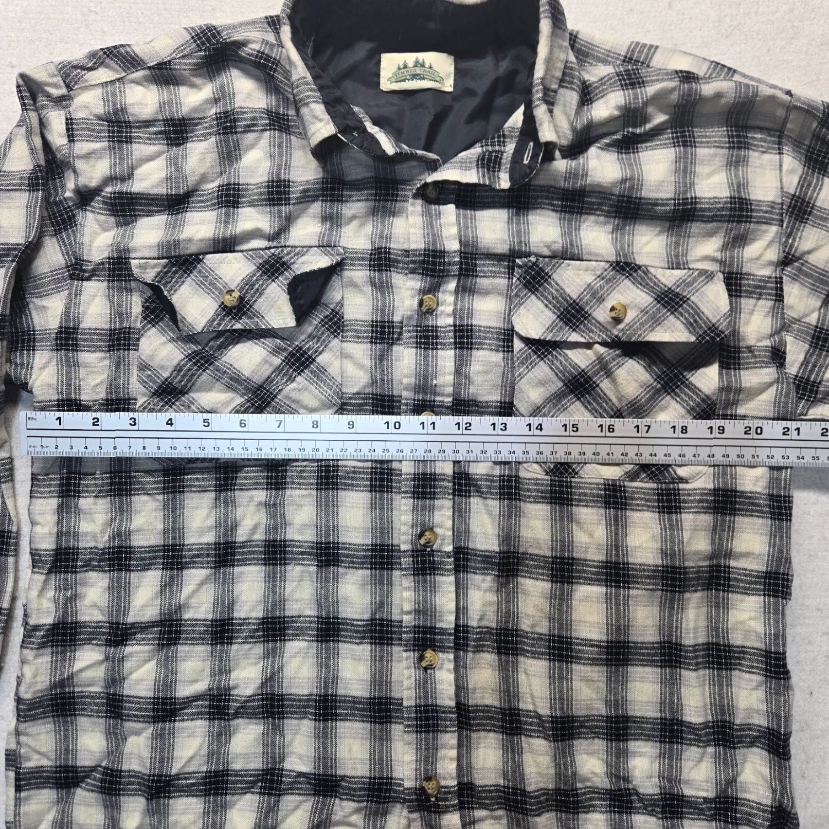 Vintage VINTAGE Timber Trail Plaid Button-Up Shirt Long Sleeve Adult Men Size XL Black Checkered Casual Outdoor Size US XL / EU 56 / 4 - 4 Thumbnail