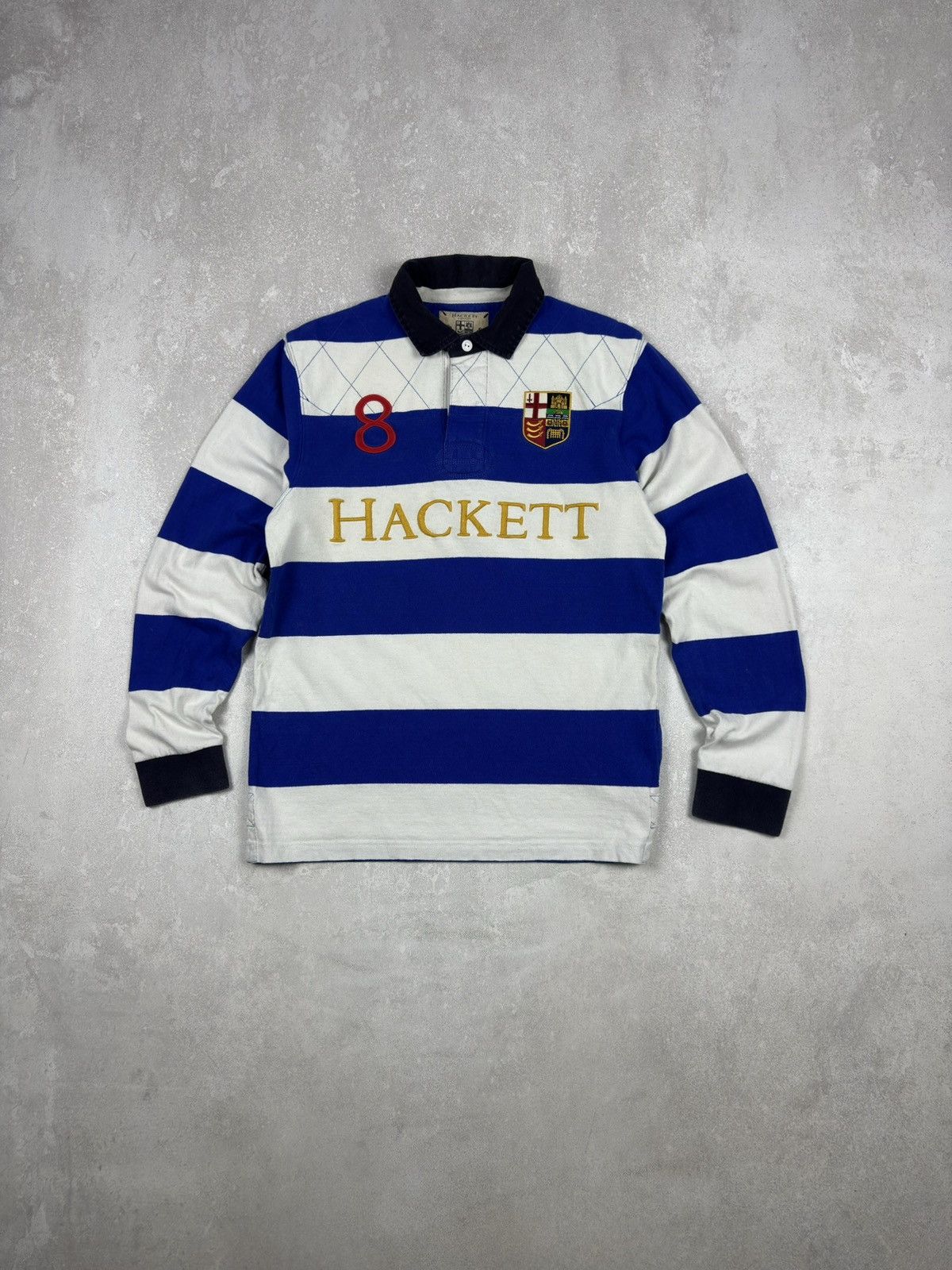 Hackett Vintage Hackett London LRC #8 Rugby Striped Polo Long Sleeve Size US S / EU 44-46 / 1 - 1 Thumbnail