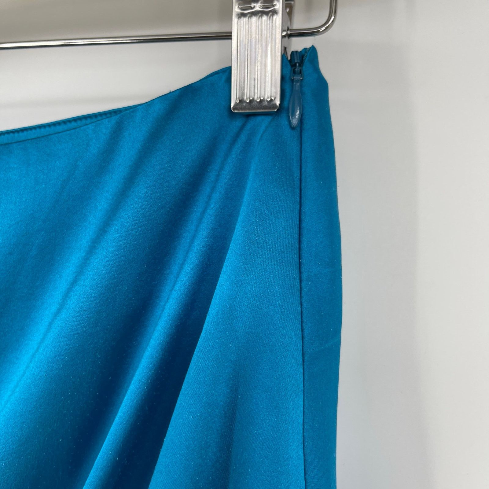 Other The Sei | Ruched Mini Skirt in Lake Teal Blue Silk 6 w/ Tags Size 28" / US 6 / IT 42 - 10 Thumbnail