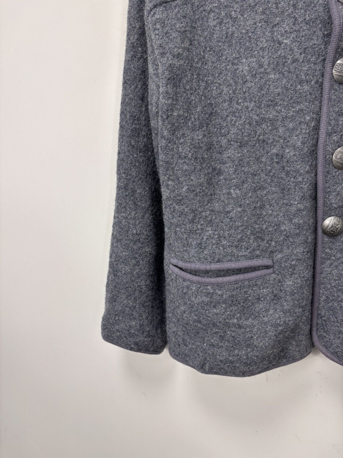 Other Vintage Der Wildschutz Trachten Grey Wool Cardigan Jacket Size L / US 10 / IT 46 - 6 Thumbnail