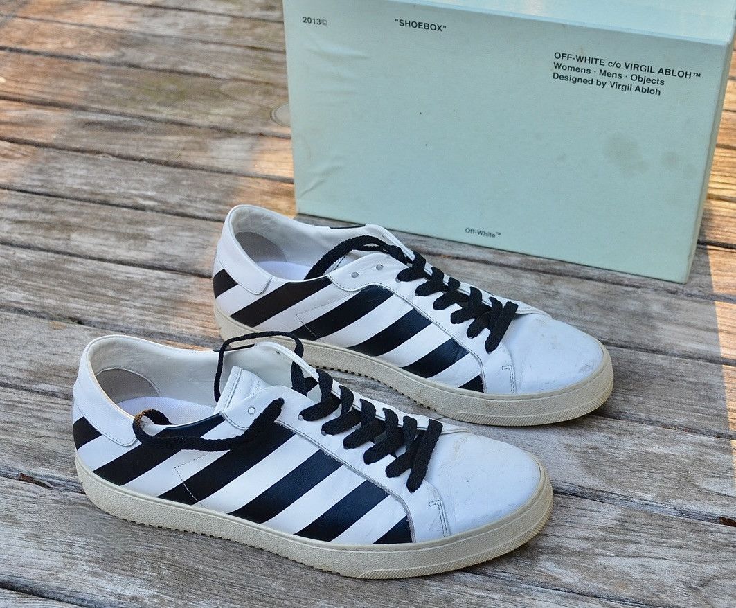 Off-White Off-White Diagonal Stripe Low Sneakers White Size 41 / US 8 Size US 8 / EU 41 - 4 Thumbnail