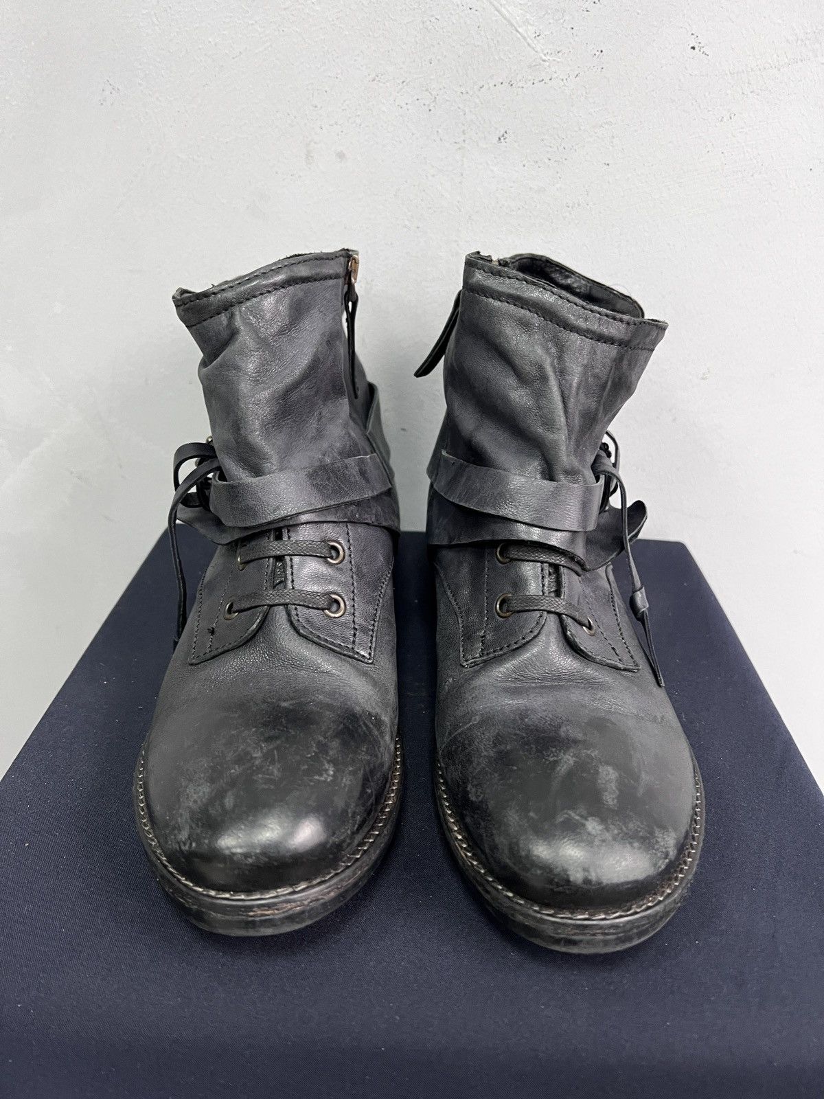 A.S.98 Dark blue leather boots A.S.98 detailed vintage guidi style Size US 8 / EU 41 - 6 Thumbnail