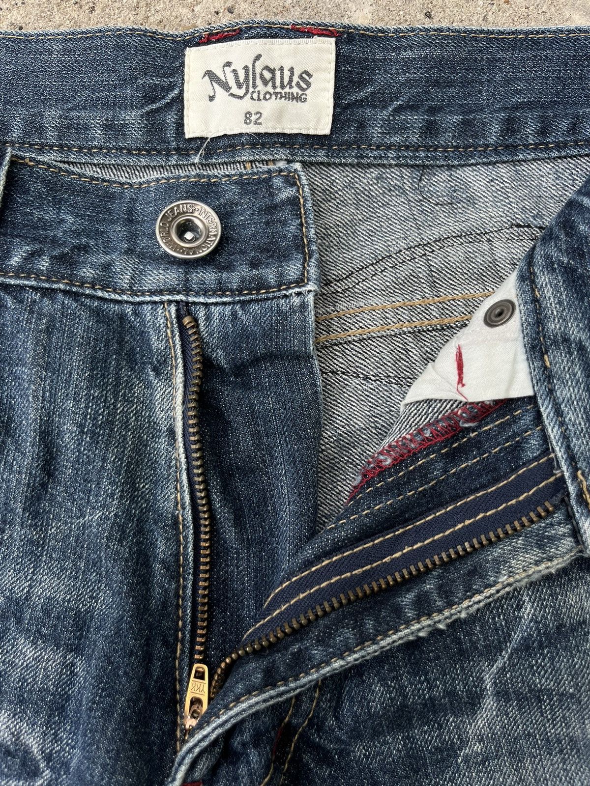 If Six Was Nine Very Rare Nylaus Twist Rusty Flare Denim Jeans Size US 31 - 5 Thumbnail