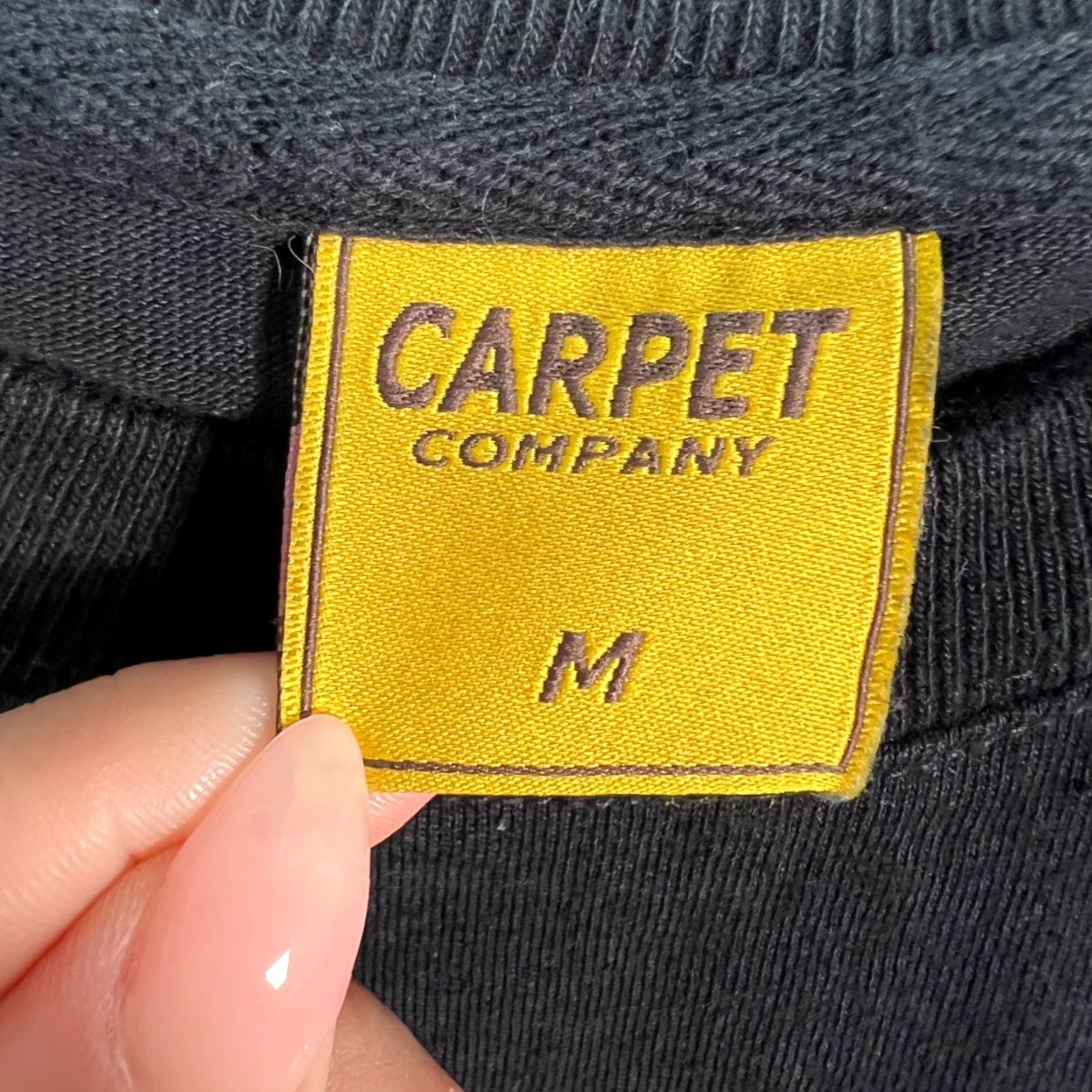 Carpet Company VINTAGE Carpet Company Womens Medium Black Cropped T-Shirt Shirt Cotton Crew Neck Short Sleeve Womens Size M / US 6-8 / IT 42-44 - 3 Thumbnail