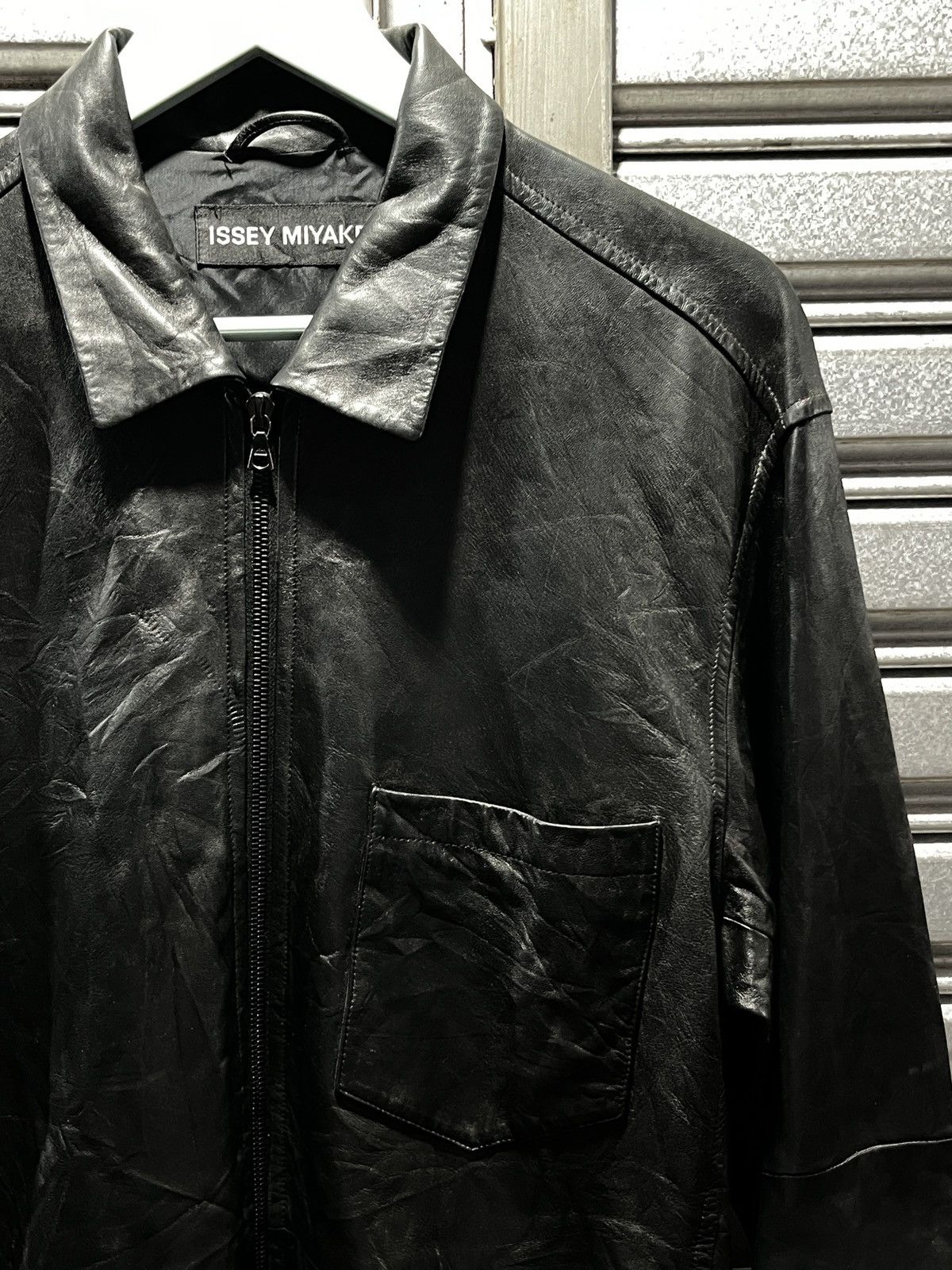 Issey Miyake Vintage Issey Miyake 1-Pocket Chore Style Leather Jacket Size US M / EU 48-50 / 2 - 3 Thumbnail