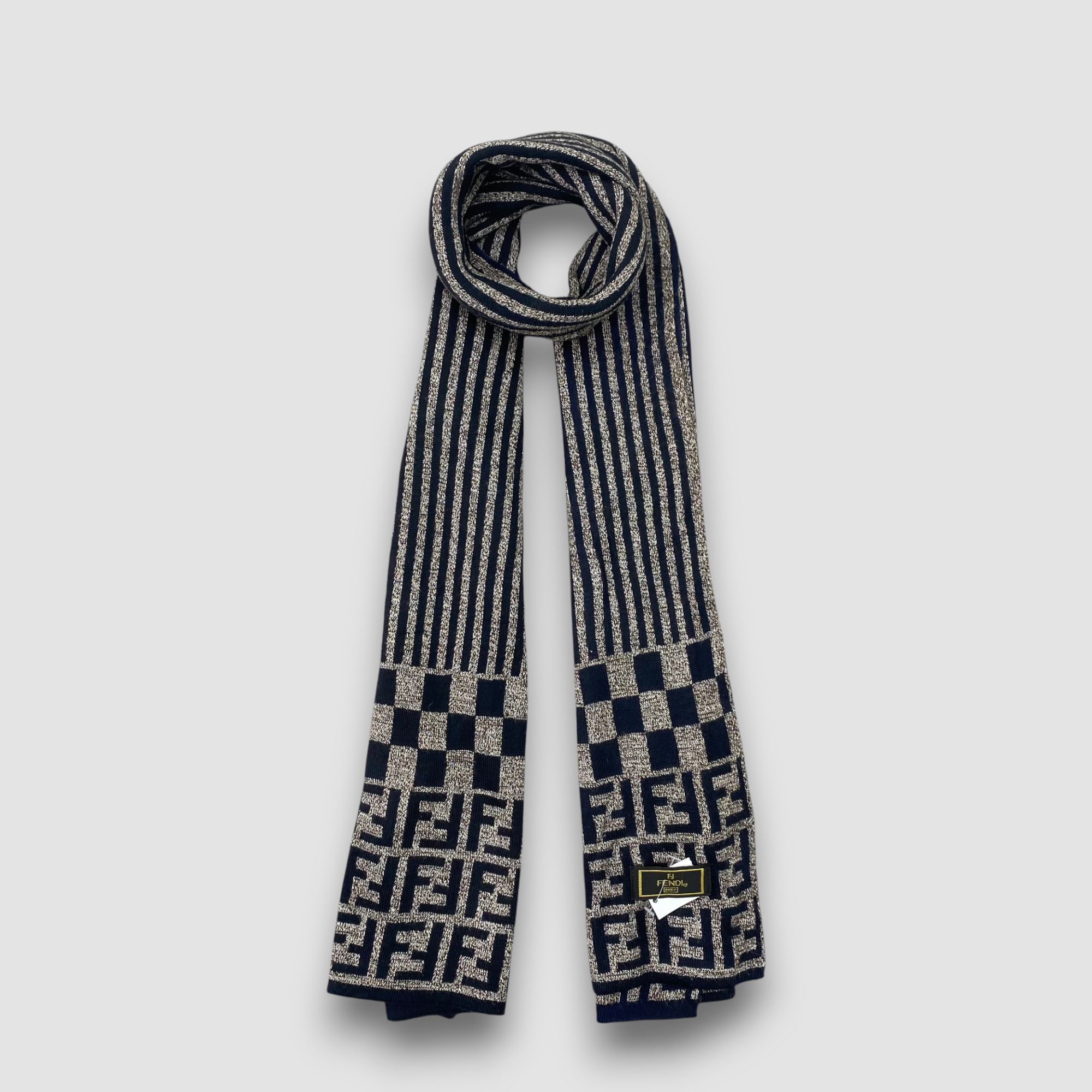 Japanese Brand Vintage Fendi Scarf Muffler Fendi FF Monogram Wool Scarves Size ONE SIZE - 1 Thumbnail