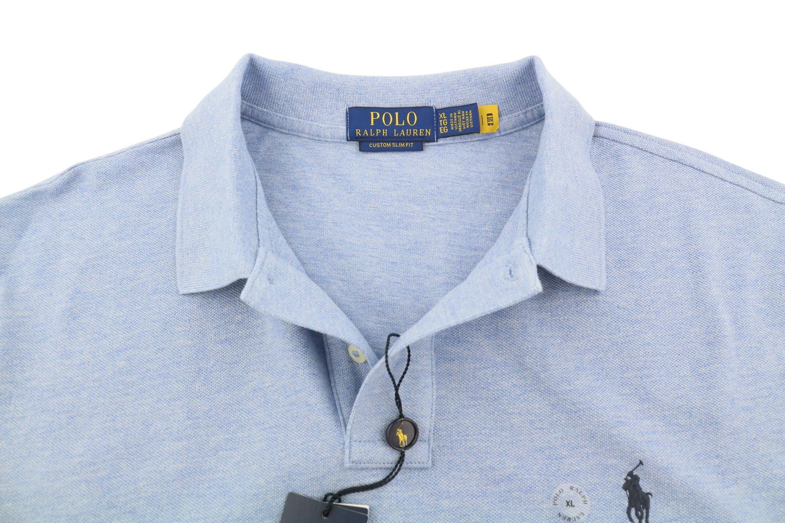Ralph Lauren CUSTOM SLIM FIT XL Blue Melange Embroidered 87899 Size US XL / EU 56 / 4 - 6 Thumbnail