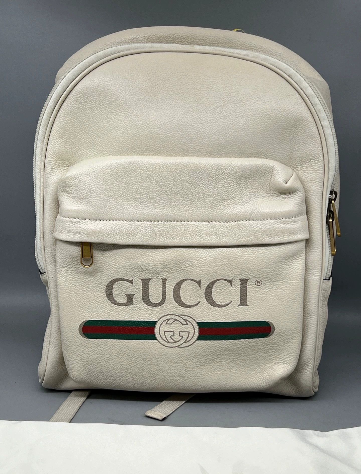 Gucci gucci white leather print backpack for unisex Size ONE SIZE - 1 Thumbnail