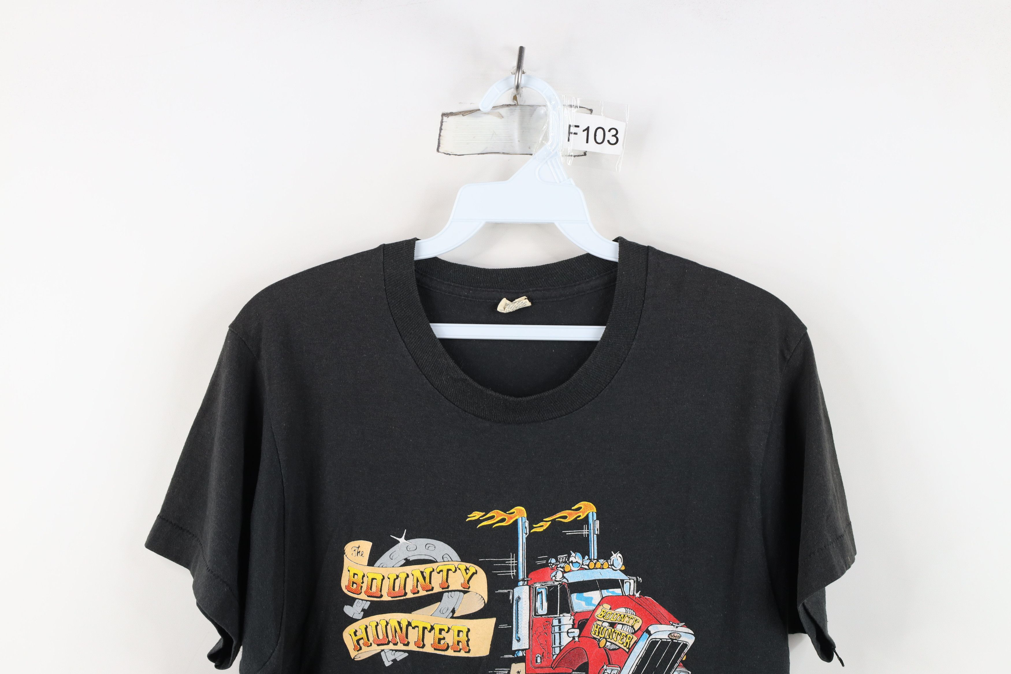 Vintage Vintage 80s The Bounty Hunter Truck Driver T-Shirt Black USA Size US M / EU 48-50 / 2 - 2 Thumbnail