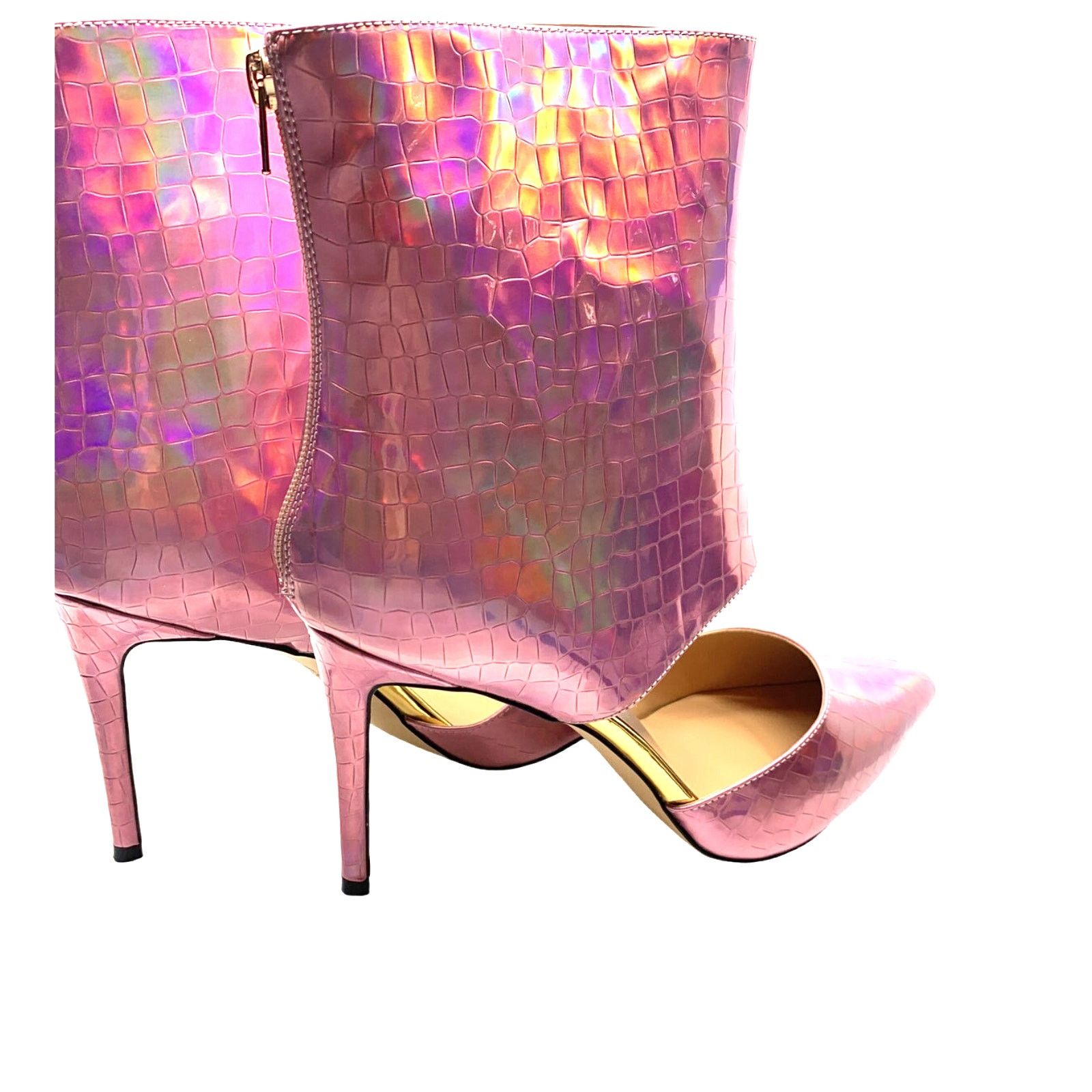 Other Women's Size 12M Show-Stopping Pink Snake-Print Ankle Boot Size US 12 / IT 42 - 6 Thumbnail