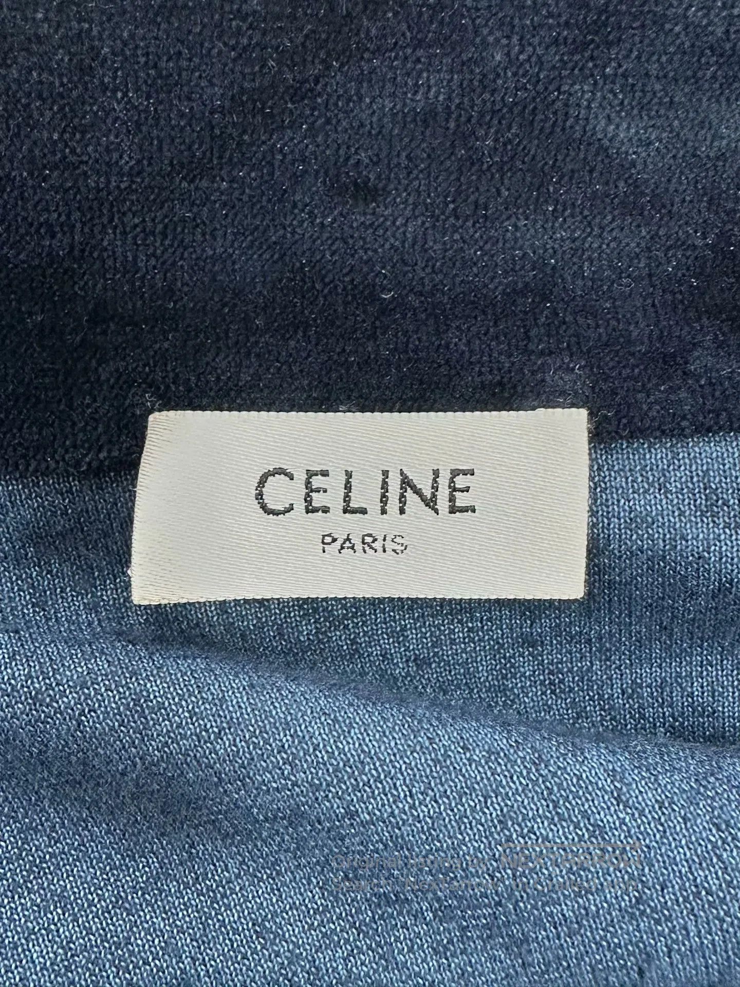 Celine CELINE Blue Classic Triumph Gate Logo Velvet Zip-Up Jacket Size US XL / EU 56 / 4 - 3 Thumbnail