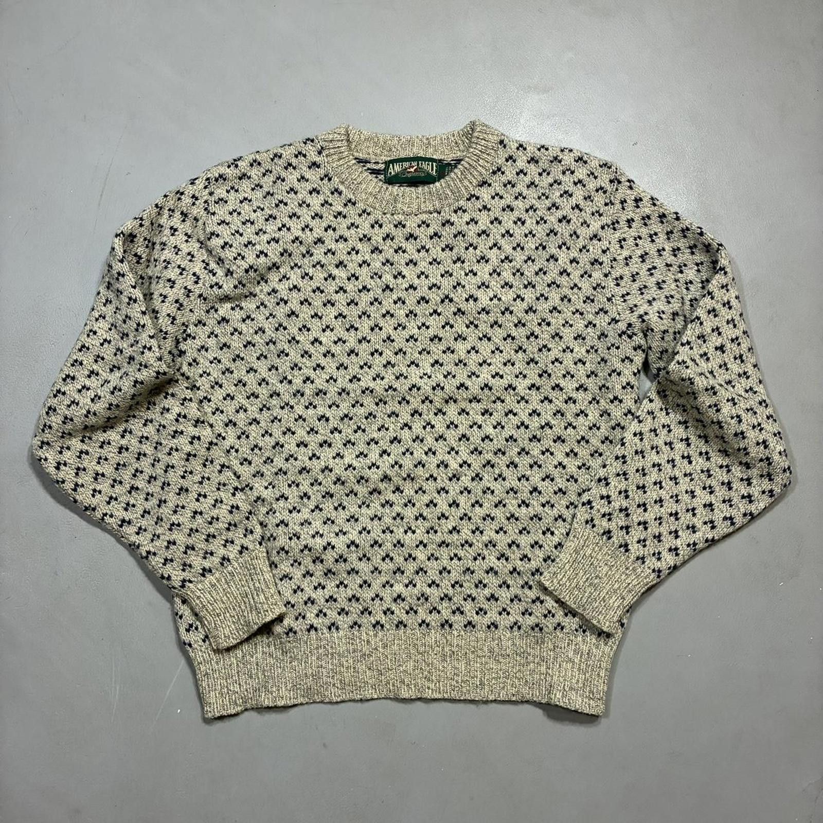 American Eagle Outfitters Vintage 1980's American Eagle Knit Wool Fishermans Sweater Size US L / EU 52-54 / 3 - 1 Thumbnail