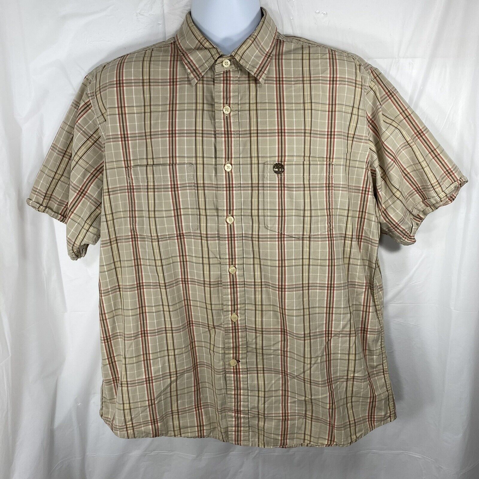 Timberland Timberland Light Brown Plaid Button Down Casual Shirt Size US L / EU 52-54 / 3 - 1 Thumbnail