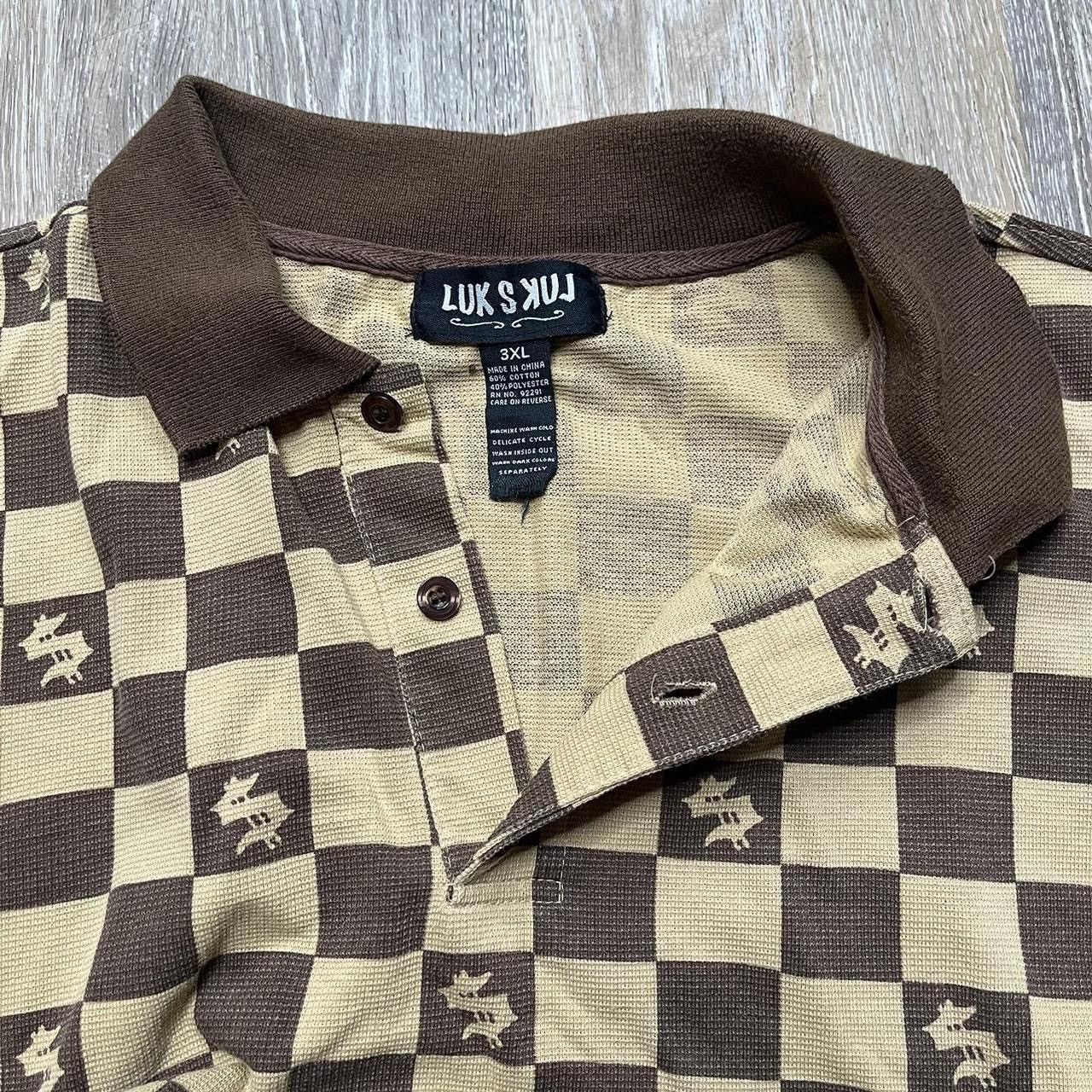 Vintage baggy y2k dollar sign checkered polo shirt Size US XXL / EU 58 / 5 - 3 Thumbnail