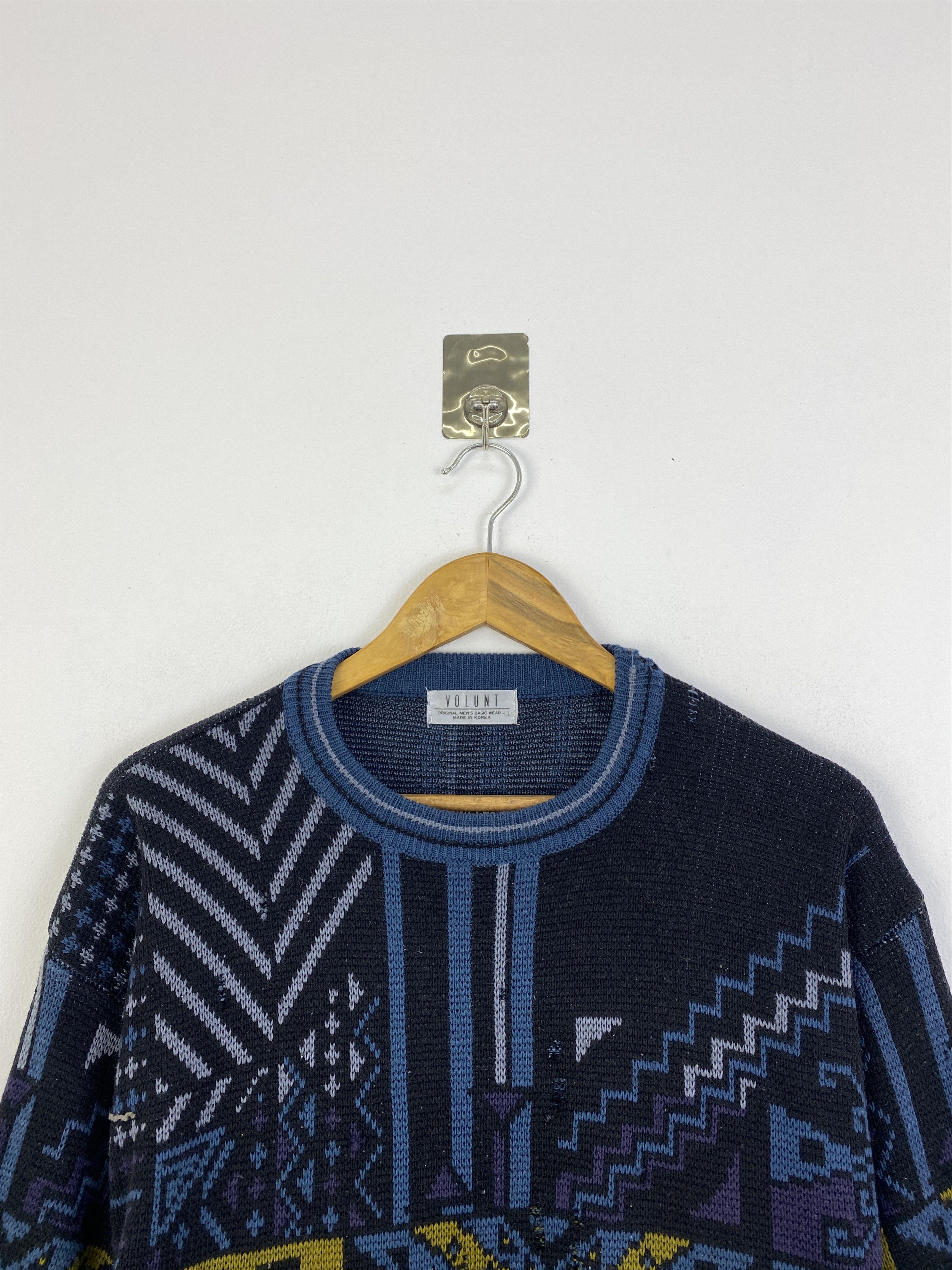 Vintage Vintage Japan Brand Geometrical Knit Sweatshirt SH0070 Size US XL / EU 56 / 4 - 2 Thumbnail