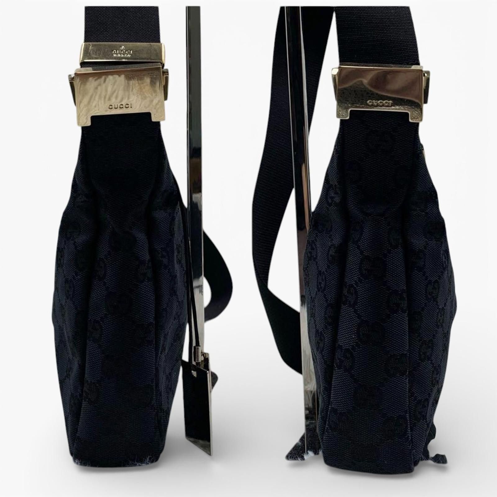 Gucci Gucci - Women's Black GG Canvas Shoulder Bag Size ONE SIZE - 4 Thumbnail