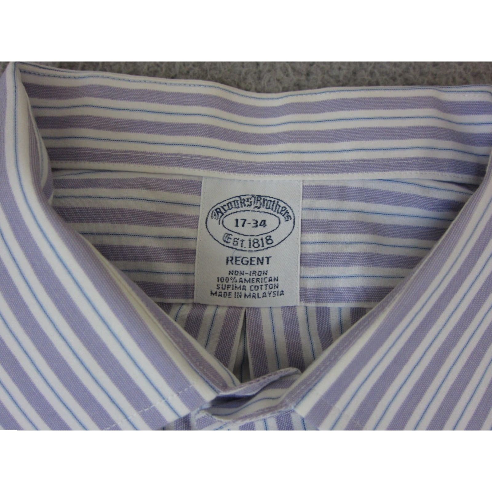 Brooks Brothers Brooks Brothers Shirt Adult XL 17.5 Purple White Supima Cotton Mens Button-Up Collar Spread Long Sleeve Solid 90s Colorful Flower Size US XXL / EU 58 / 5 - 4 Thumbnail