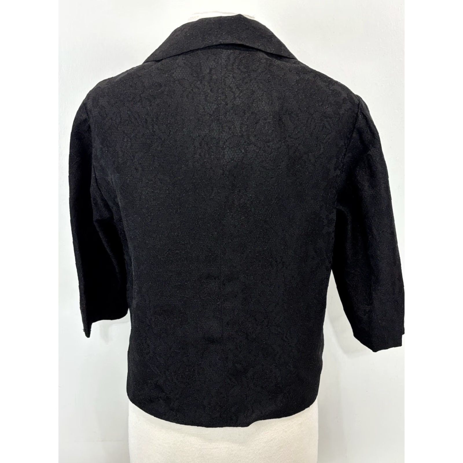 Vintage Vtg Custom 3 Pc Skirt Suit Women’s Black Damask 1950s Shirt Jacket Jackie-O Size 4XL / US 24-26 - 4 Thumbnail