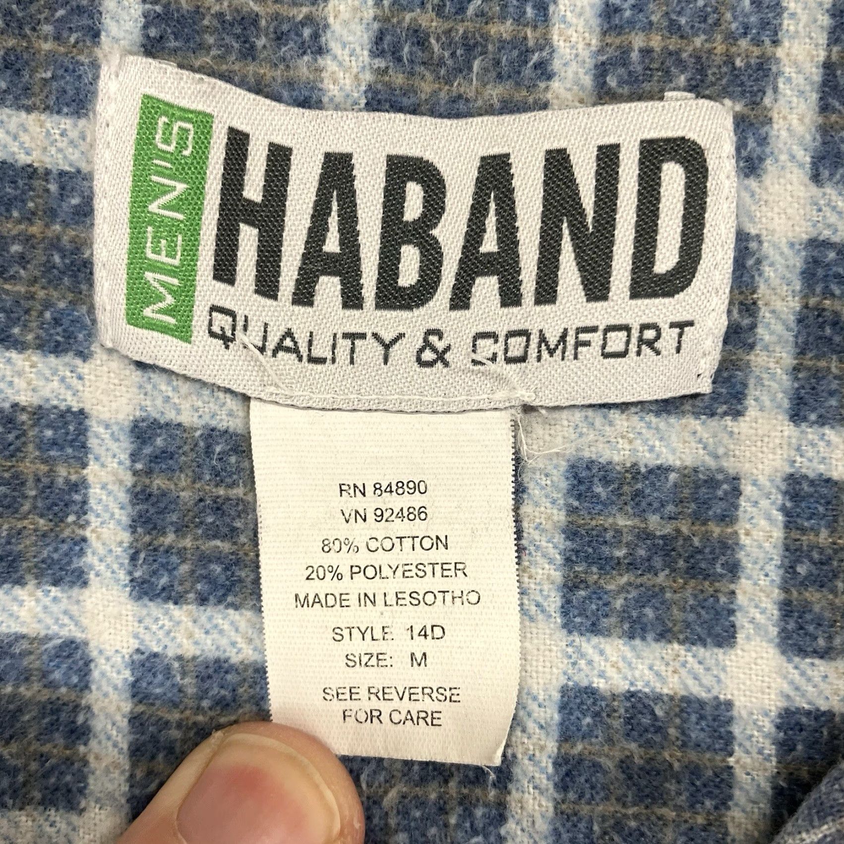 Haband VINTAGE Haband Pearl Snap Flannel Shirt Medium Blue Check Grunge Casual Mens Size US M / EU 48-50 / 2 - 3 Thumbnail