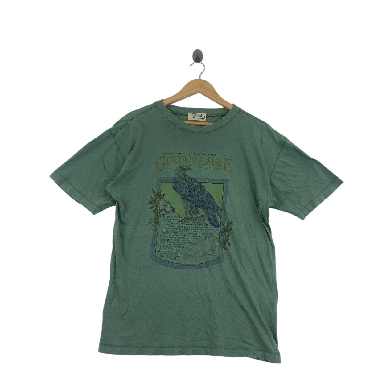 Vintage Vintage GOLDEN EAGLE PALAEARCTIC Realm Tee Shirt Top Artwork Size L / US 10 / IT 46 - 1 Thumbnail