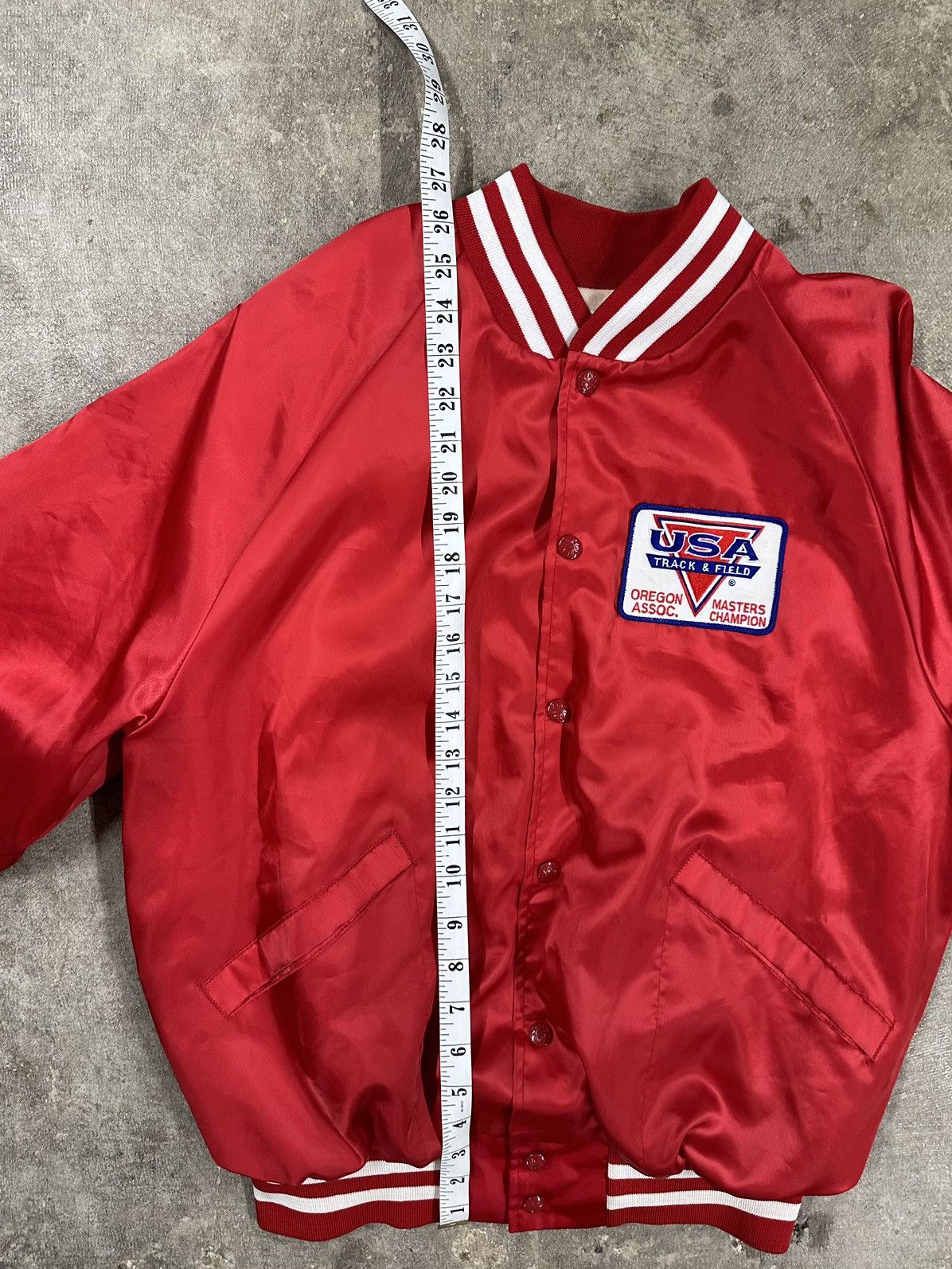Vintage Vintage 80s USA Track & Field Nylon Satin Bomber Jacket Size L / US 10 / IT 46 - 17 Thumbnail
