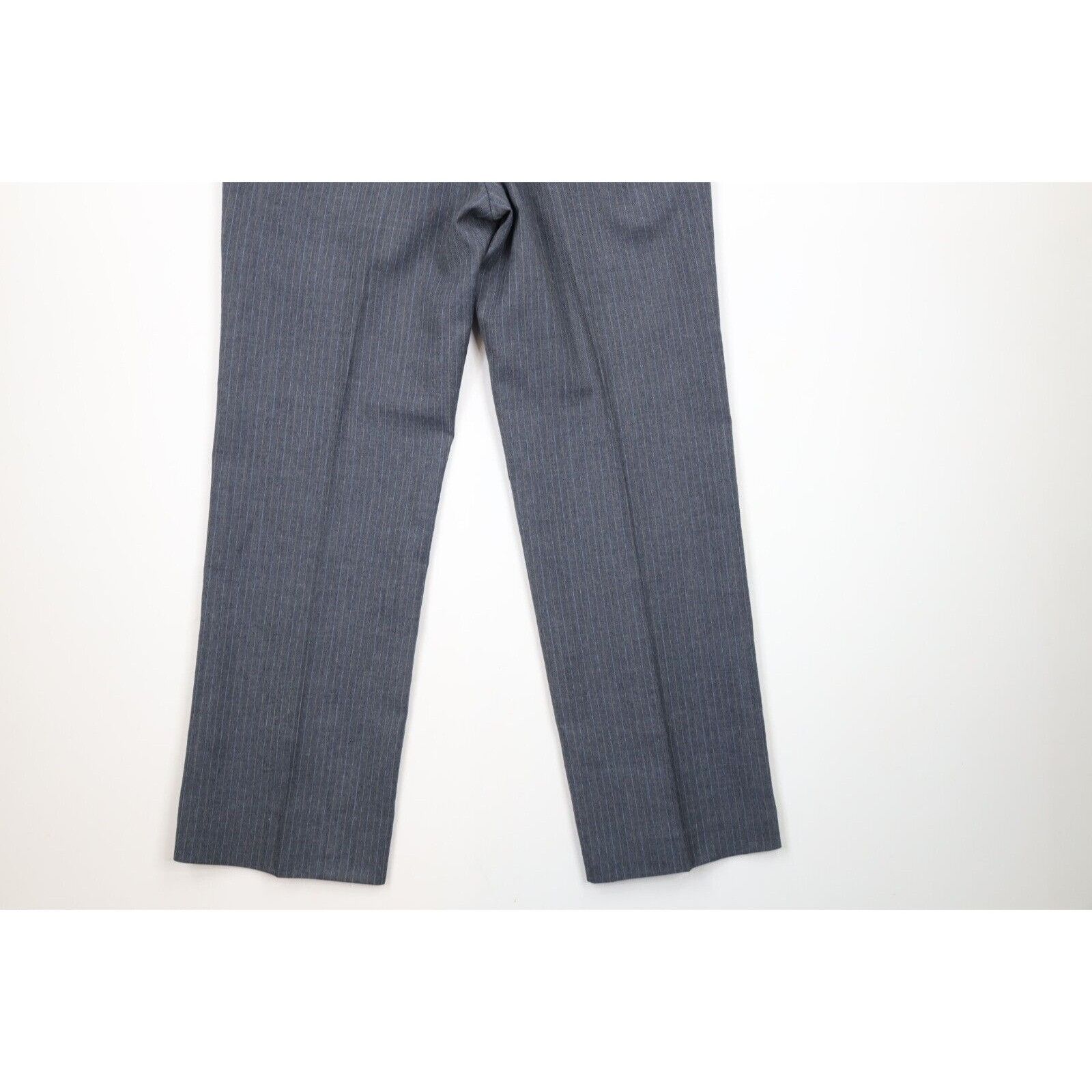 Vintage Vintage 70s 3 Piece Wool Suit Bell Bottoms Striped Size 42R - 18 Thumbnail
