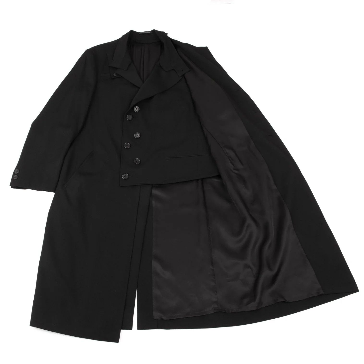 Yohji Yamamoto Yohji Yamamoto Wool Gabardine Layered Coat Size US S / EU 44-46 / 1 - 12 Thumbnail