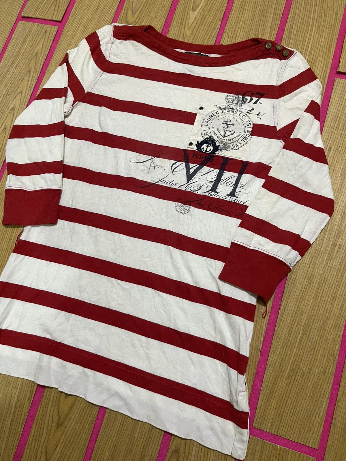 Lauren Ralph Lauren Y2K RALPH LAUREN women's sleeve tshirt Size S / US 4 / IT 40 - 2 Thumbnail