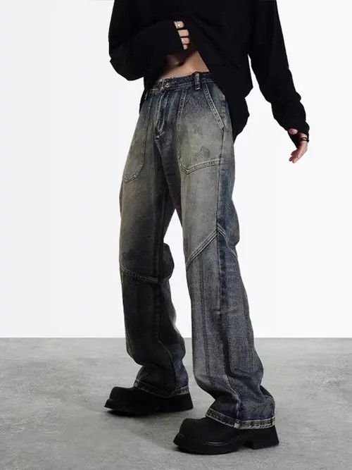 VIBE Retro patchwork cut distressed jeans Size US 32 / EU 48 - 4 Thumbnail