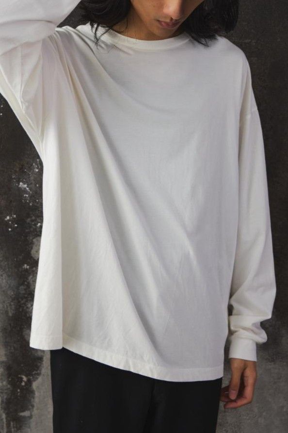 YOKE YOKE Cotton Long Sleeve T-Shirt Off White Size US L / EU 52-54 / 3 - 1 Thumbnail
