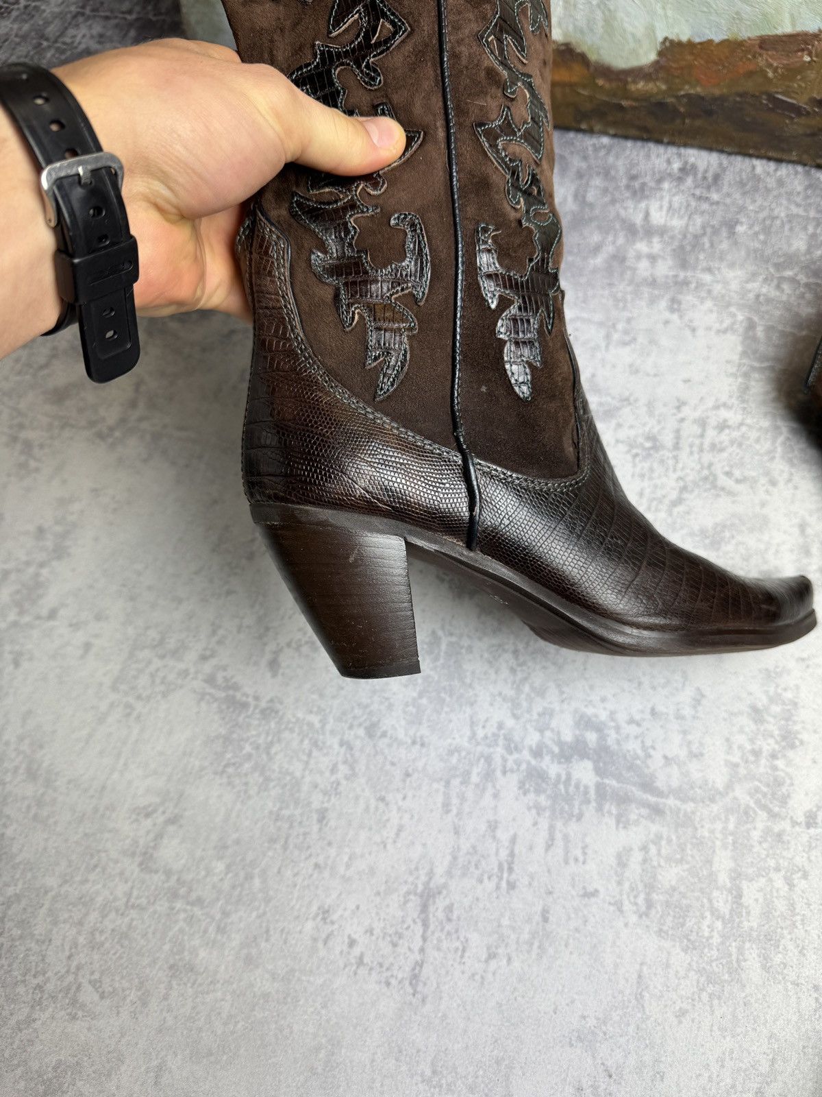RARE Varese Designer Cowboys Y2K Leather Vintage Heels Boots