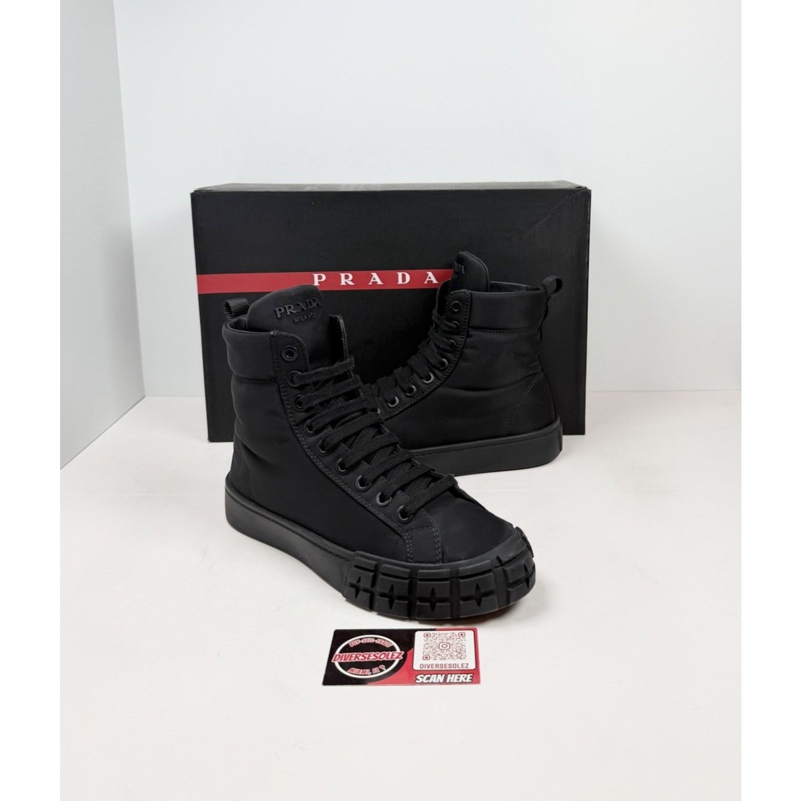 Prada Size 39EU/9W - Prada Nylon Cassetta Wheel High Top Size US 9 / IT 39 - 1 Thumbnail
